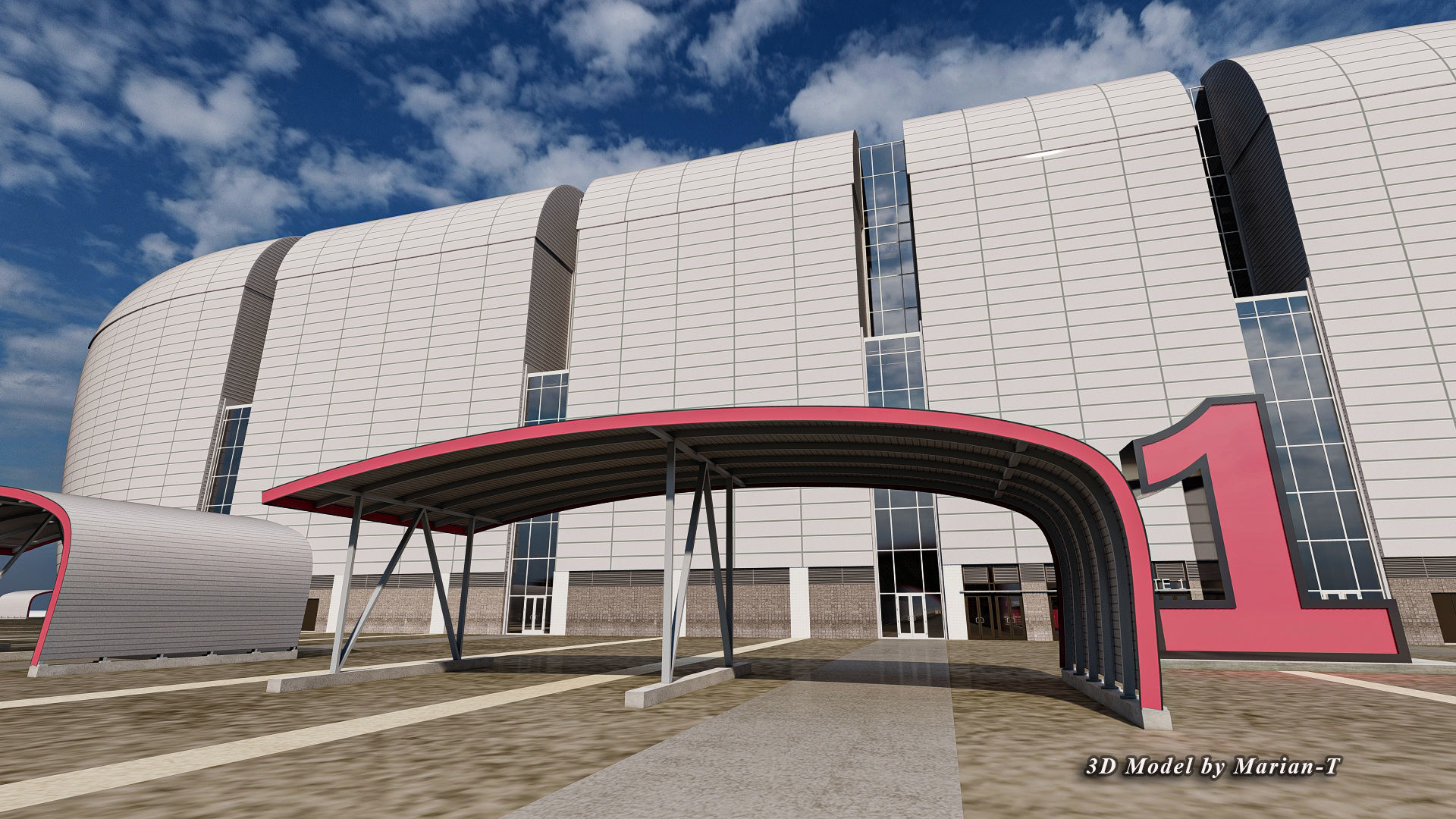 State Farm Stadium Arizona USA Low-poly 3D model_61