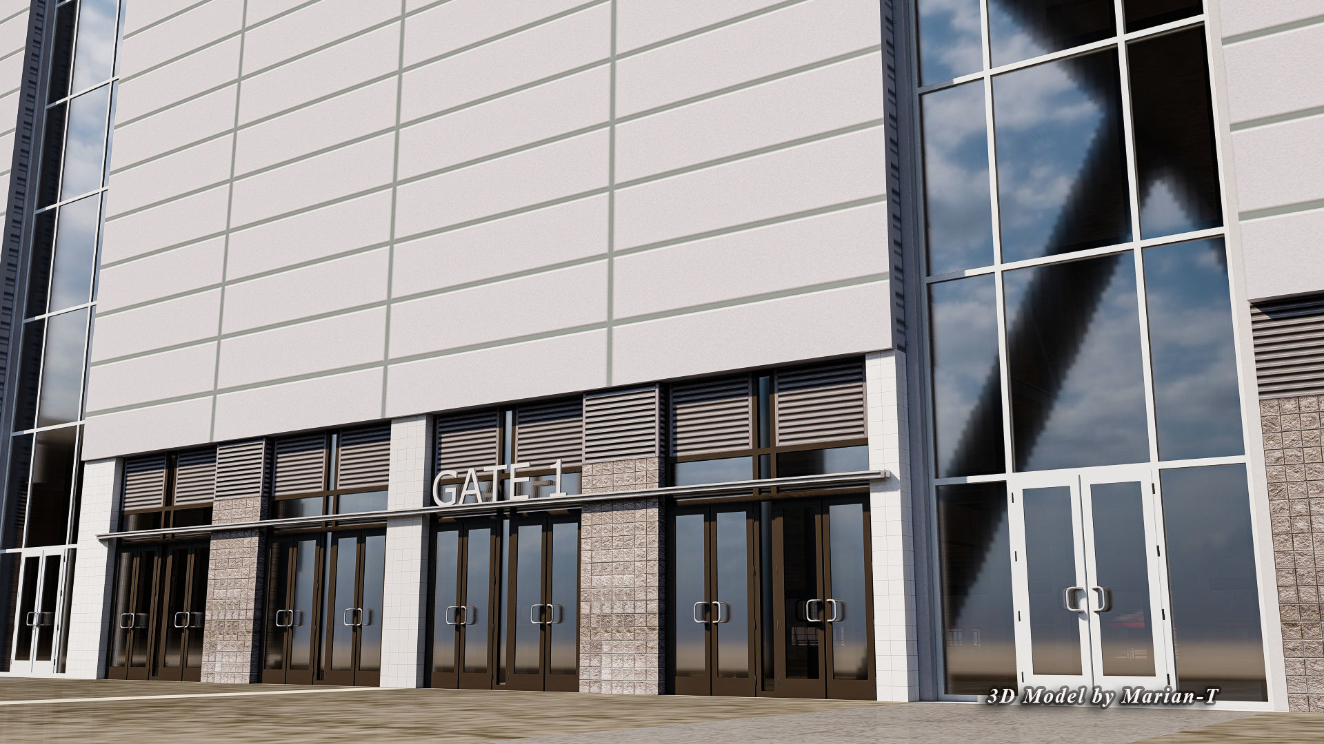 State Farm Stadium Arizona USA Low-poly 3D model_60