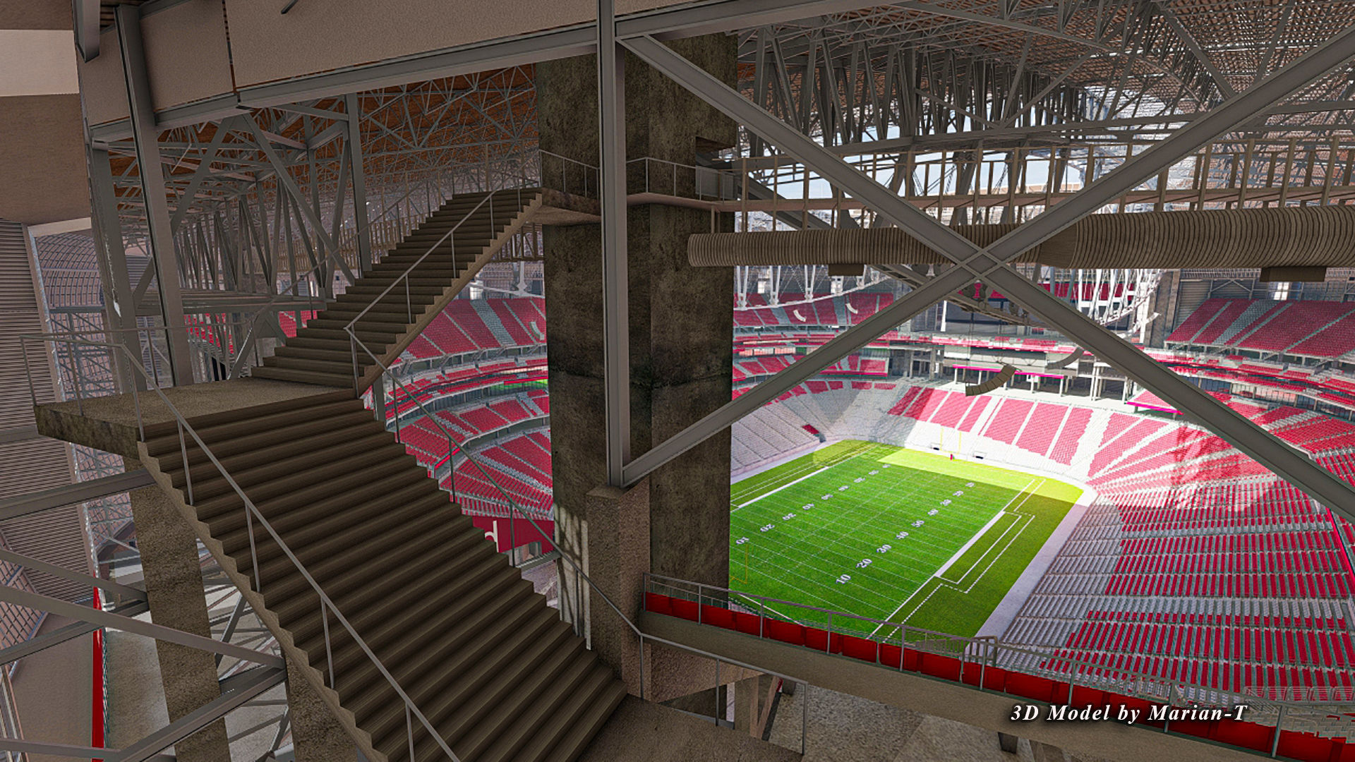 State Farm Stadium Arizona USA Low-poly 3D model_94