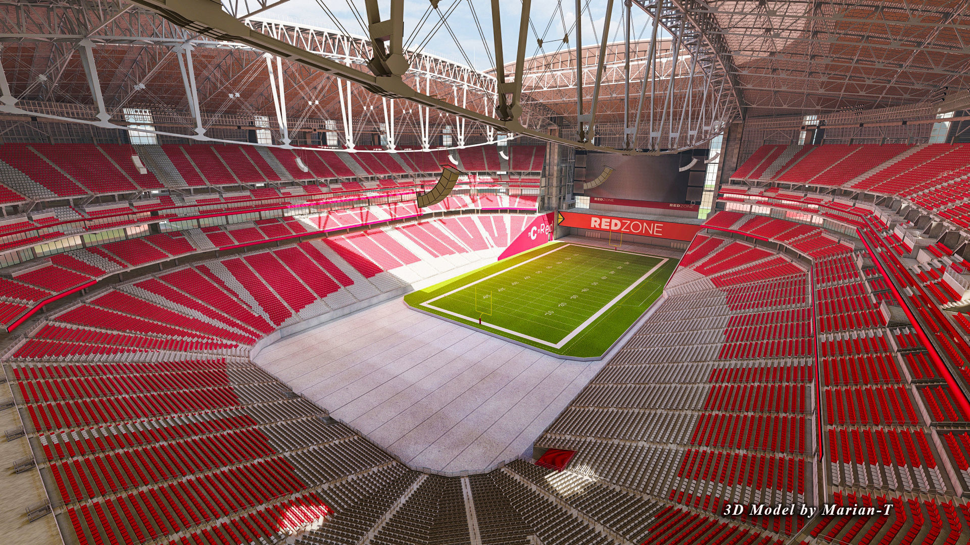 State Farm Stadium Arizona USA Low-poly 3D model_16