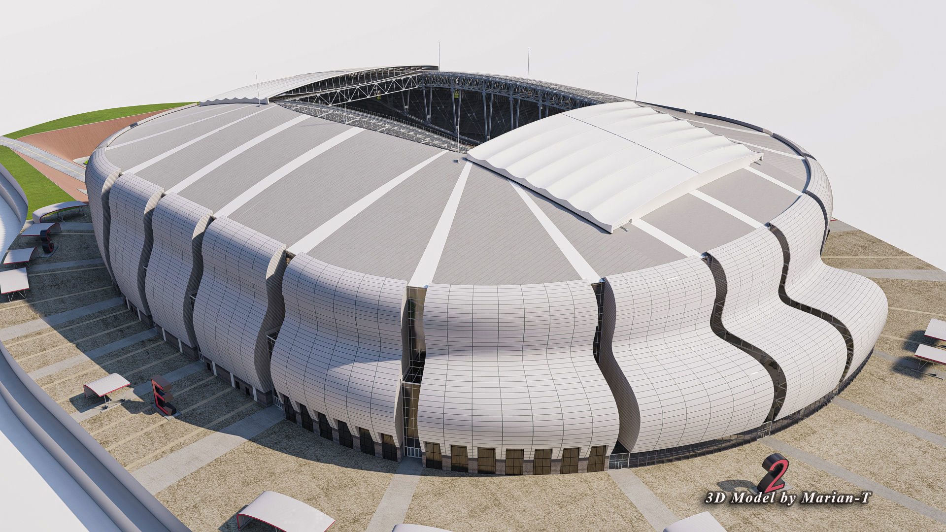 State Farm Stadium Arizona USA Low-poly 3D model_38