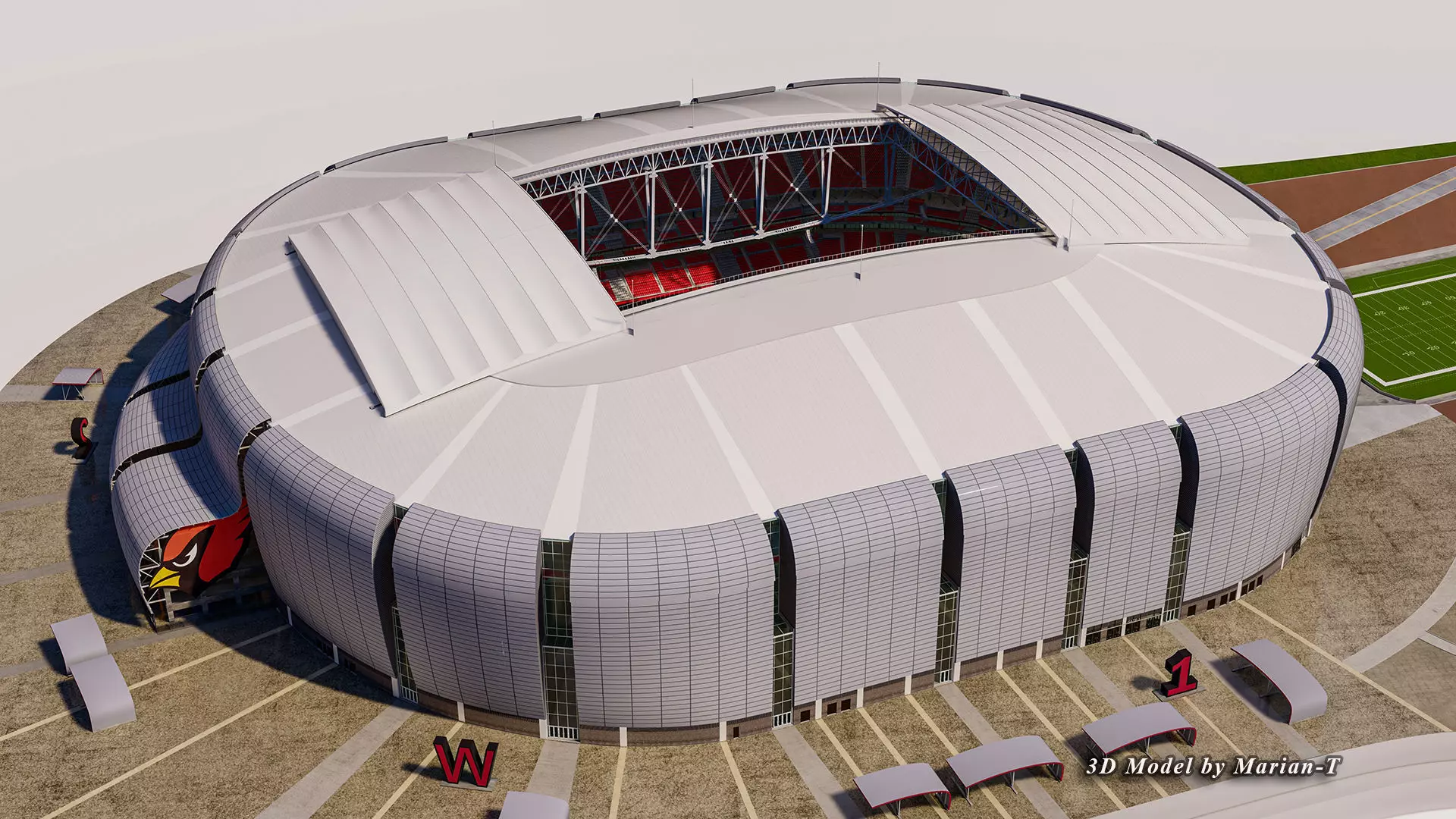 State Farm Stadium Arizona USA Low-poly 3D model_0
