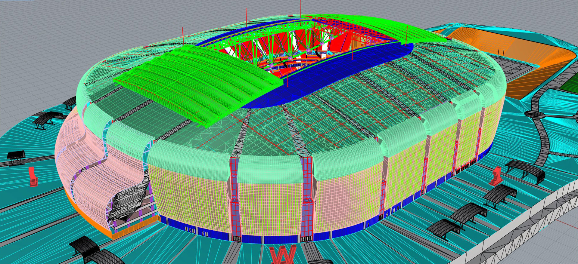 State Farm Stadium Arizona USA Low-poly 3D model_5