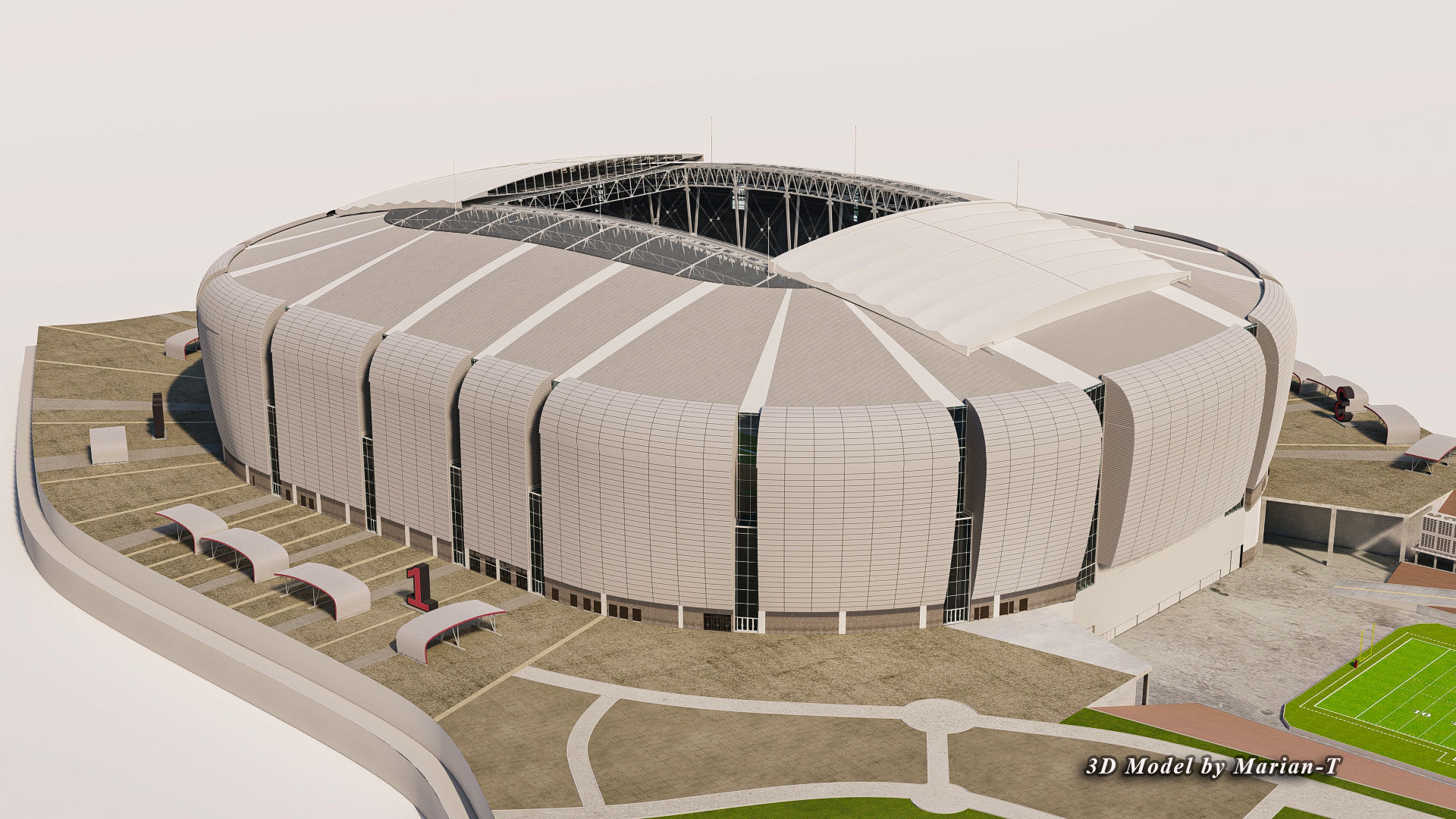 State Farm Stadium Arizona USA Low-poly 3D model_49