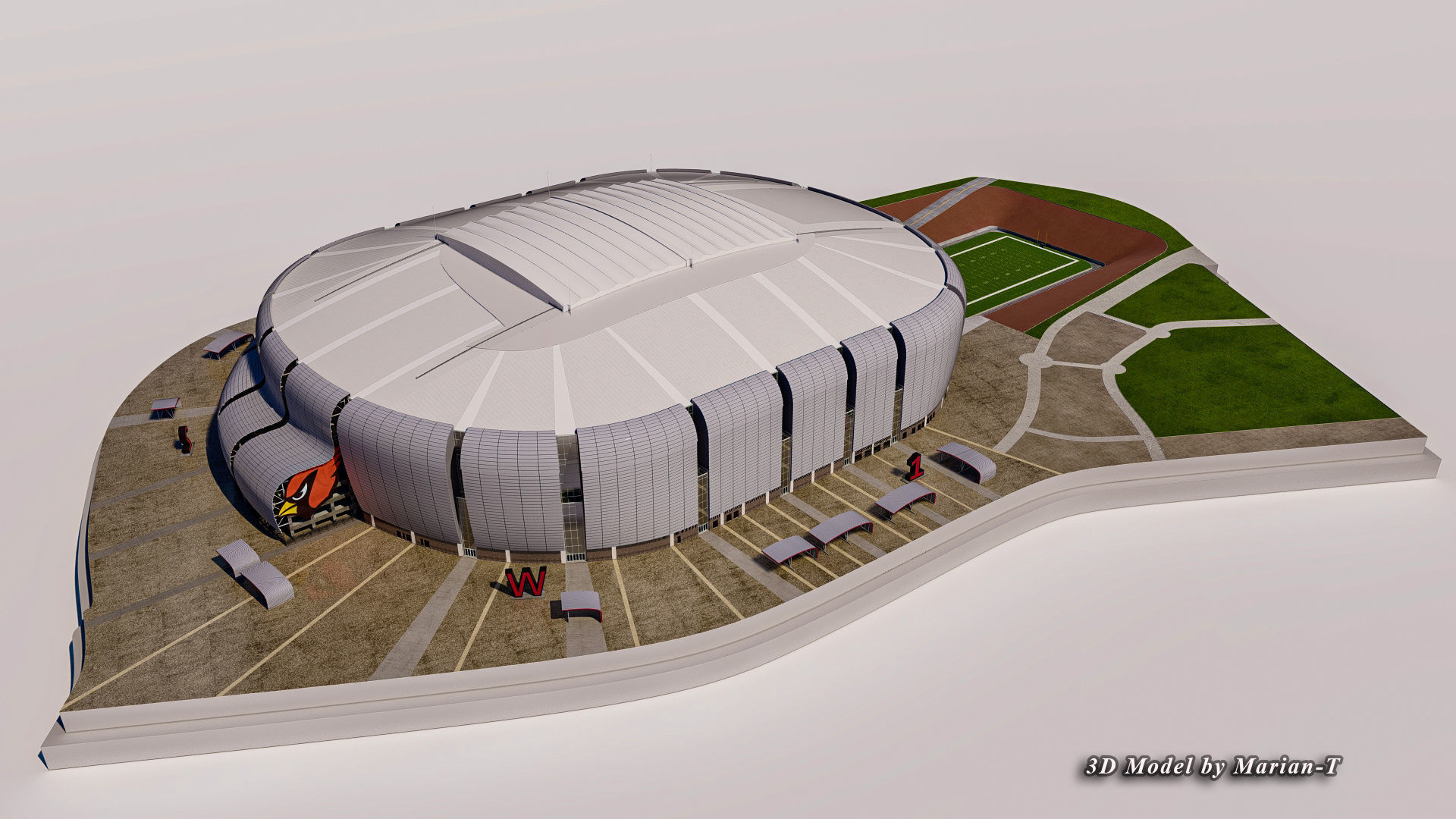 State Farm Stadium Arizona USA Low-poly 3D model_13