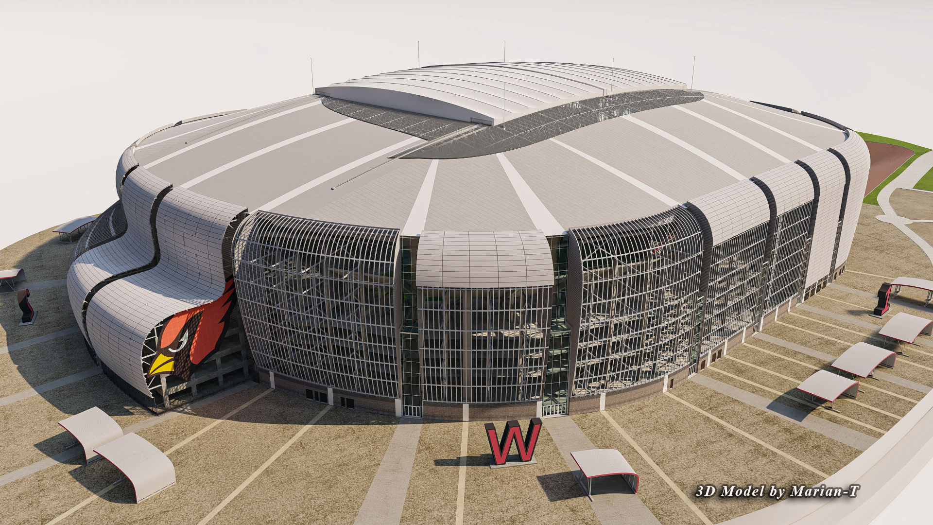 State Farm Stadium Arizona USA Low-poly 3D model_6