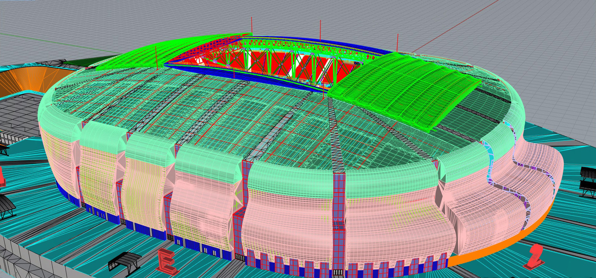 State Farm Stadium Arizona USA Low-poly 3D model_98