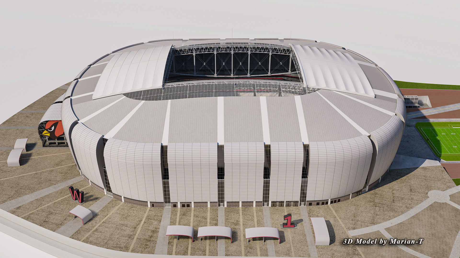 State Farm Stadium Arizona USA Low-poly 3D model_32