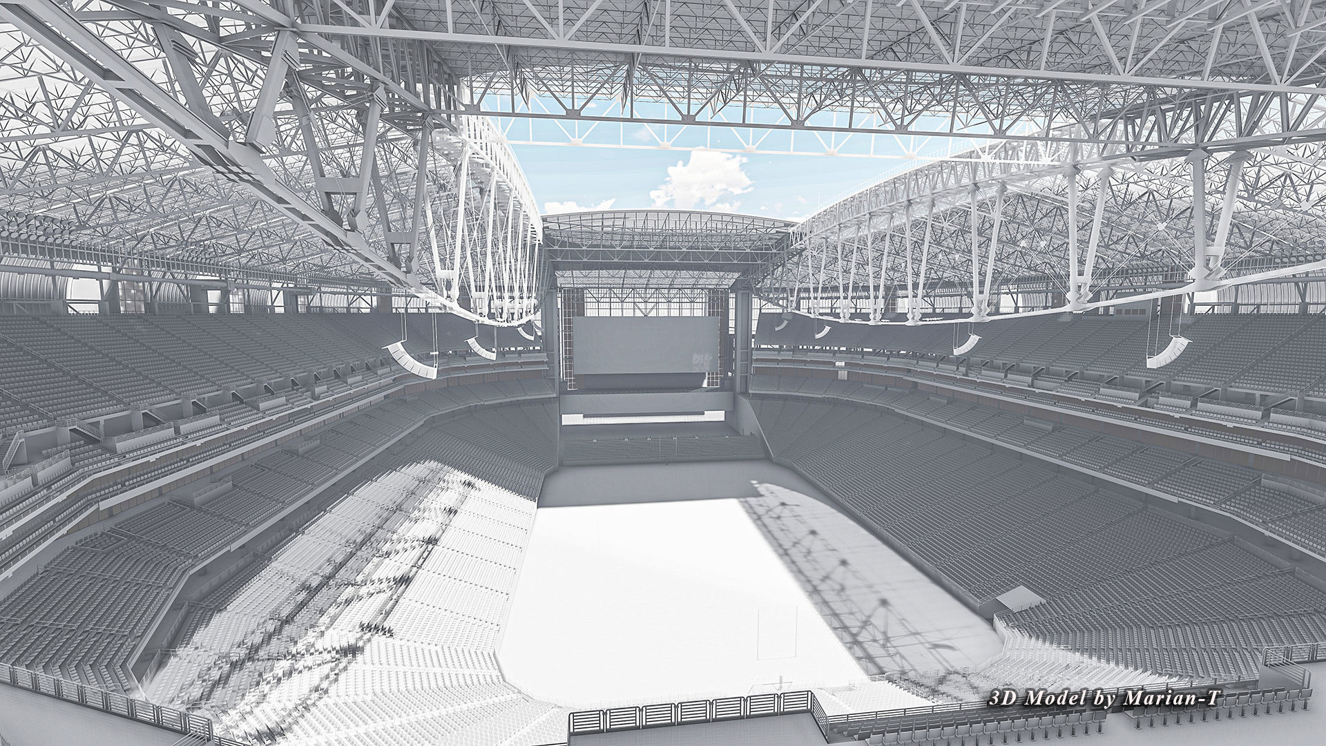 State Farm Stadium Arizona USA Low-poly 3D model_23