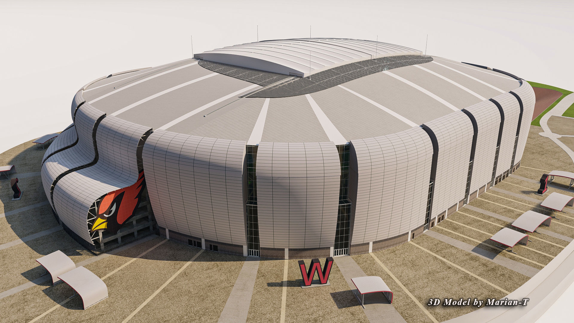 State Farm Stadium Arizona USA Low-poly 3D model_39