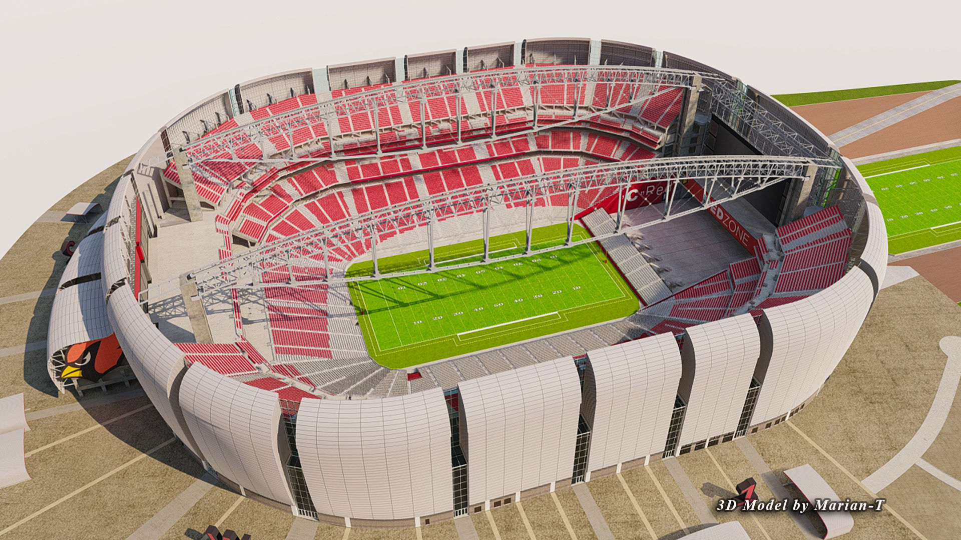 State Farm Stadium Arizona USA Low-poly 3D model_44