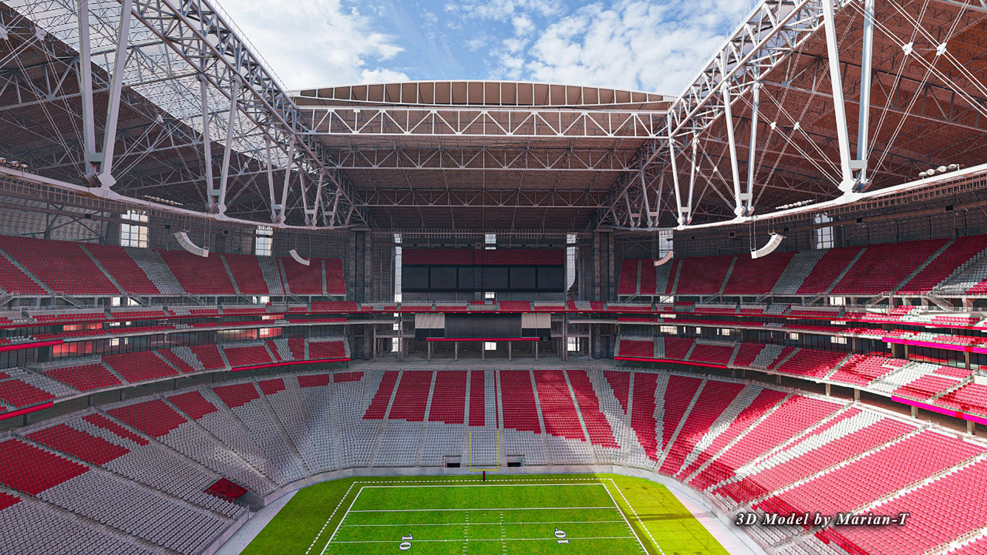 State Farm Stadium Arizona USA Low-poly 3D model_30