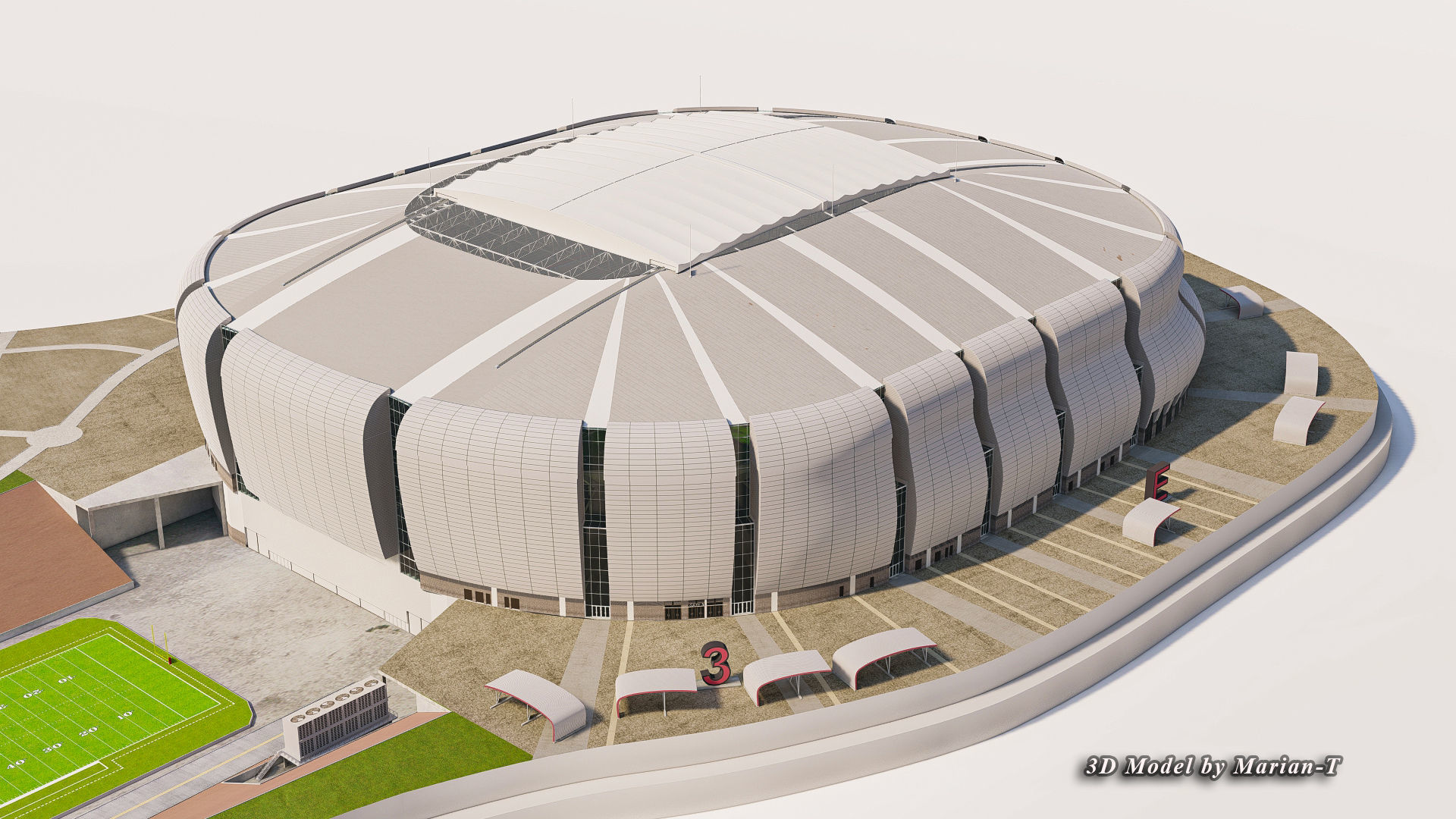 State Farm Stadium Arizona USA Low-poly 3D model_48