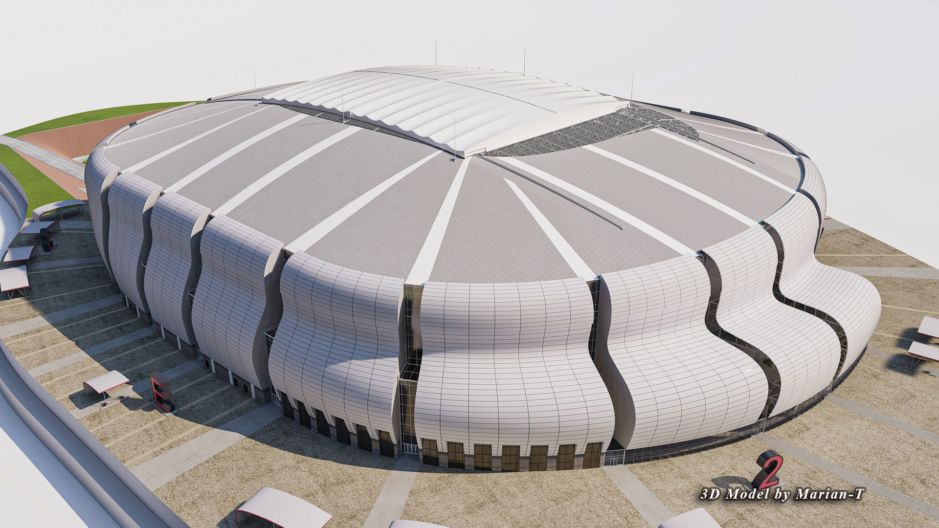 State Farm Stadium Arizona USA Low-poly 3D model_37