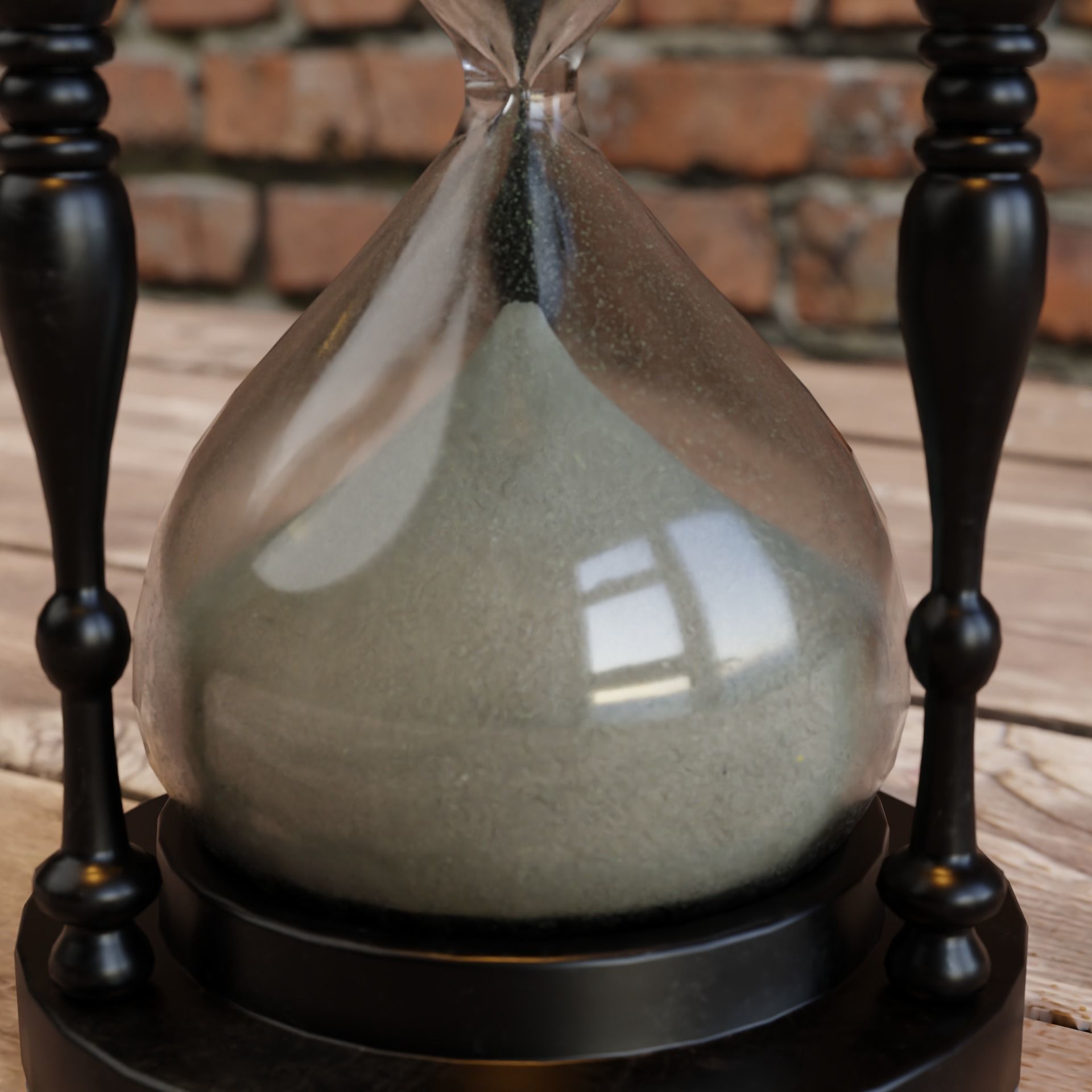 Hourglass old worn Low-poly 3D model_13