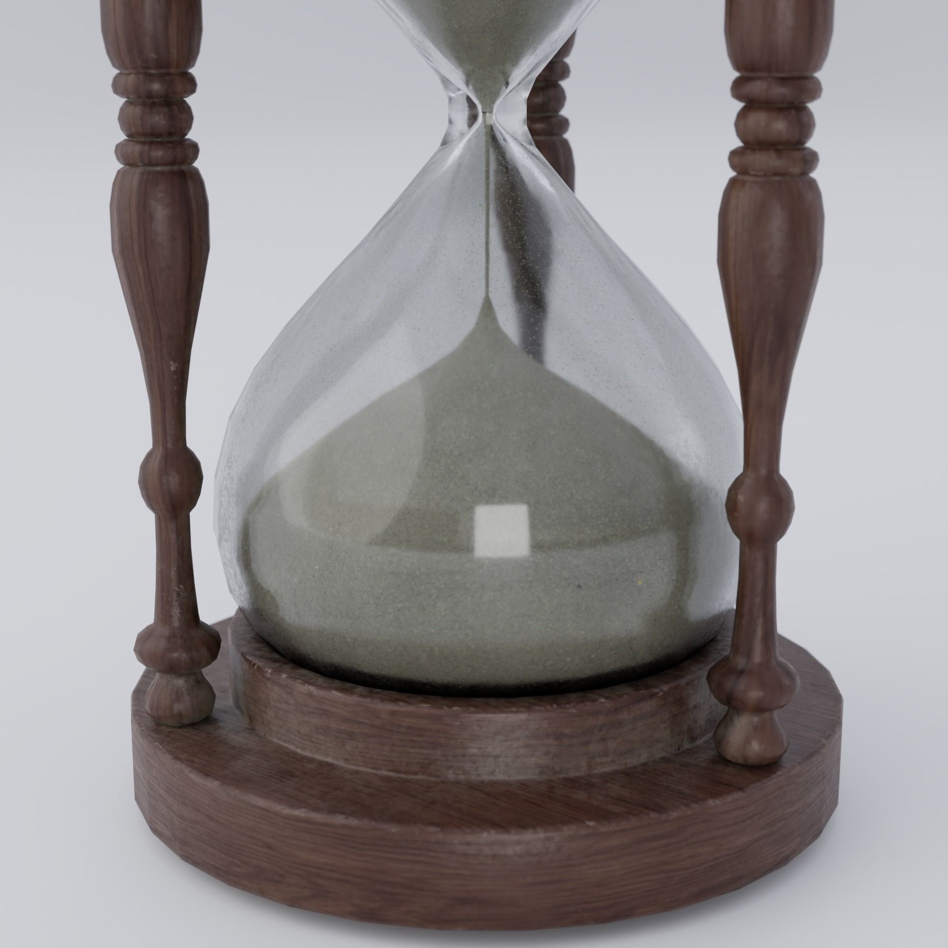 Hourglass old worn Low-poly 3D model_11