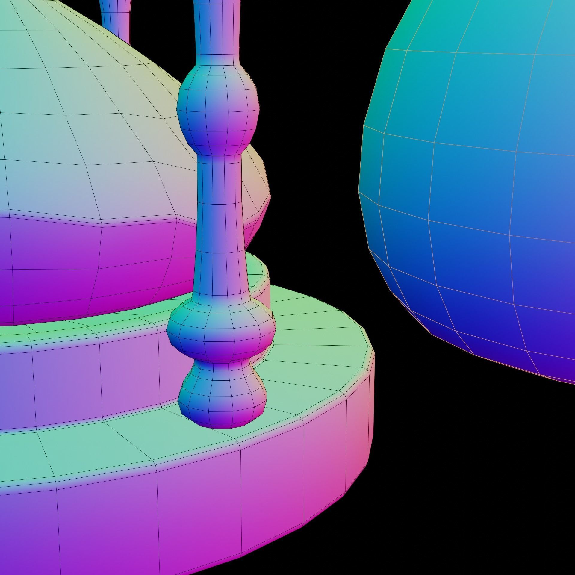 Hourglass old worn Low-poly 3D model_15