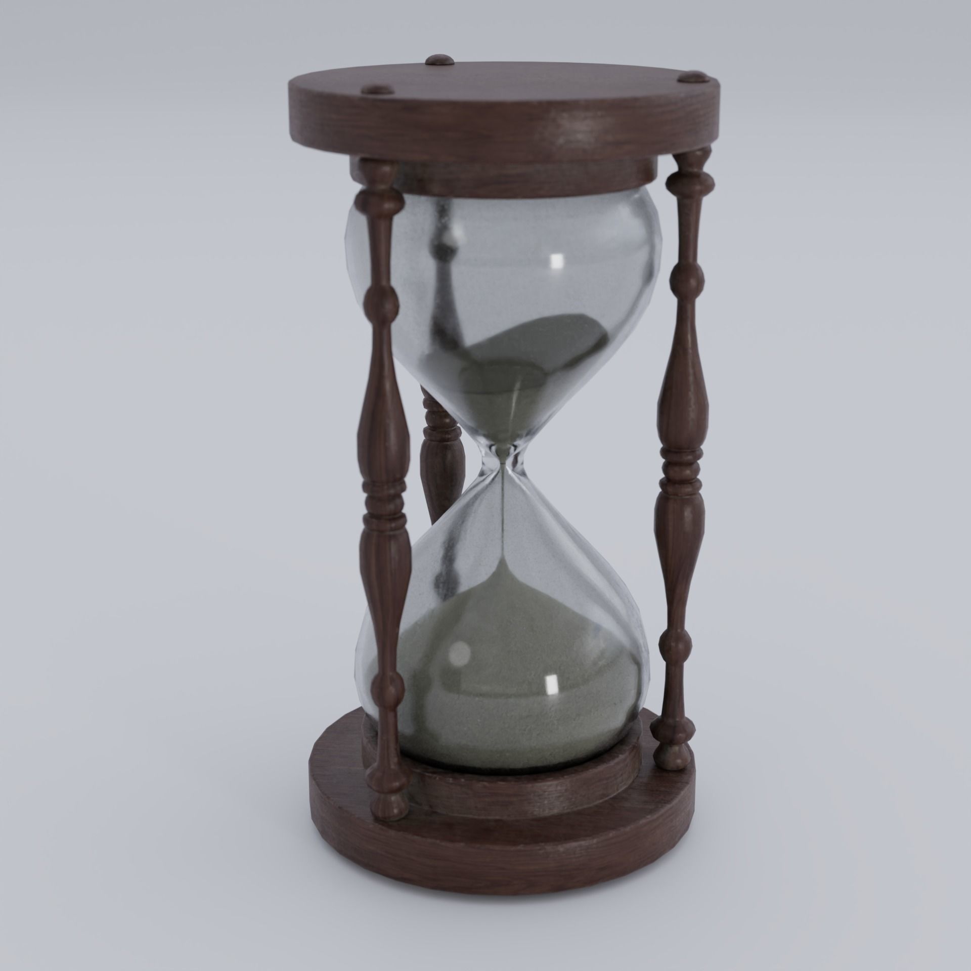 Hourglass old worn Low-poly 3D model_8