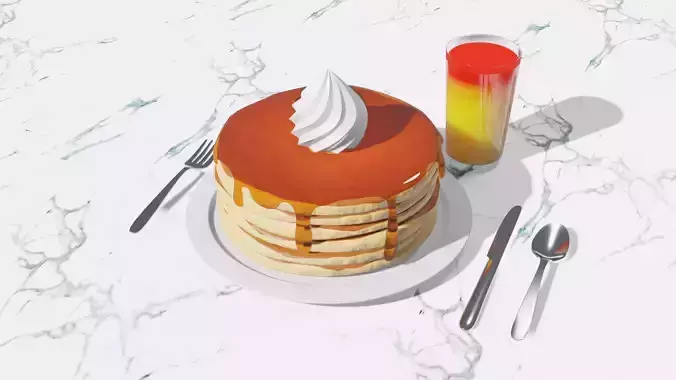 Pancakes with Whipped Cream