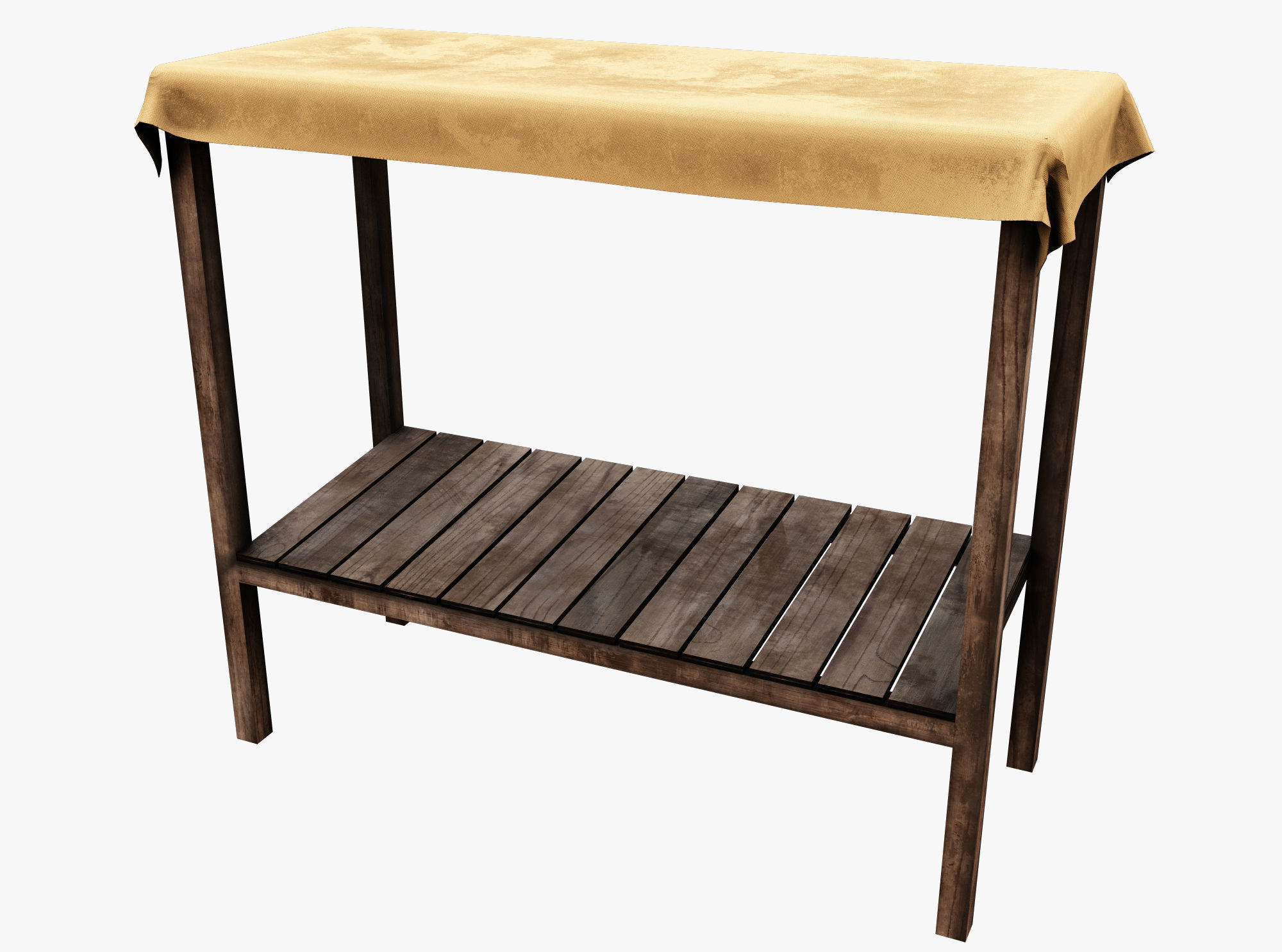 Market Stall Cotton Low-poly 3D model_2