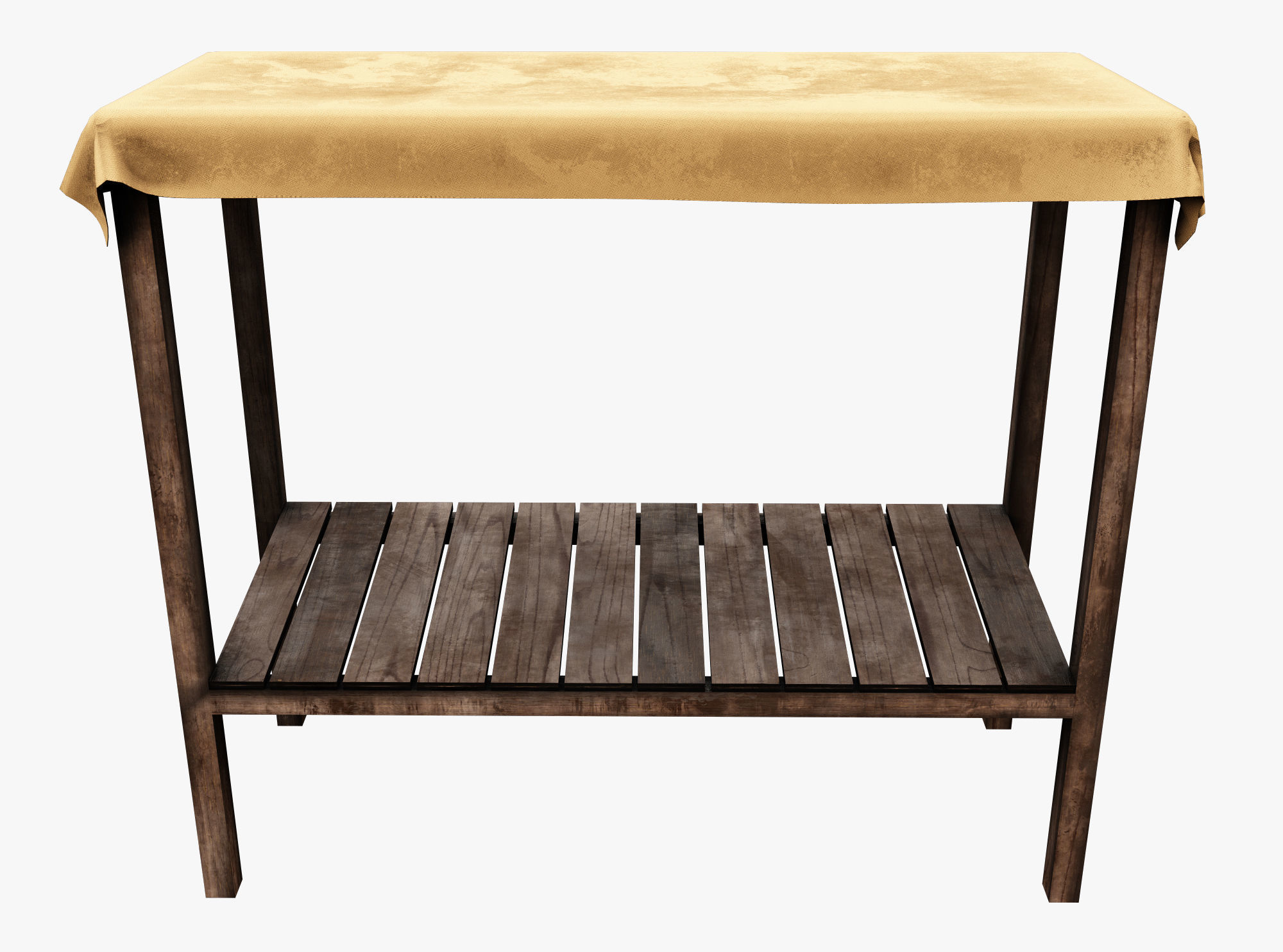 Market Stall Cotton Low-poly 3D model_1