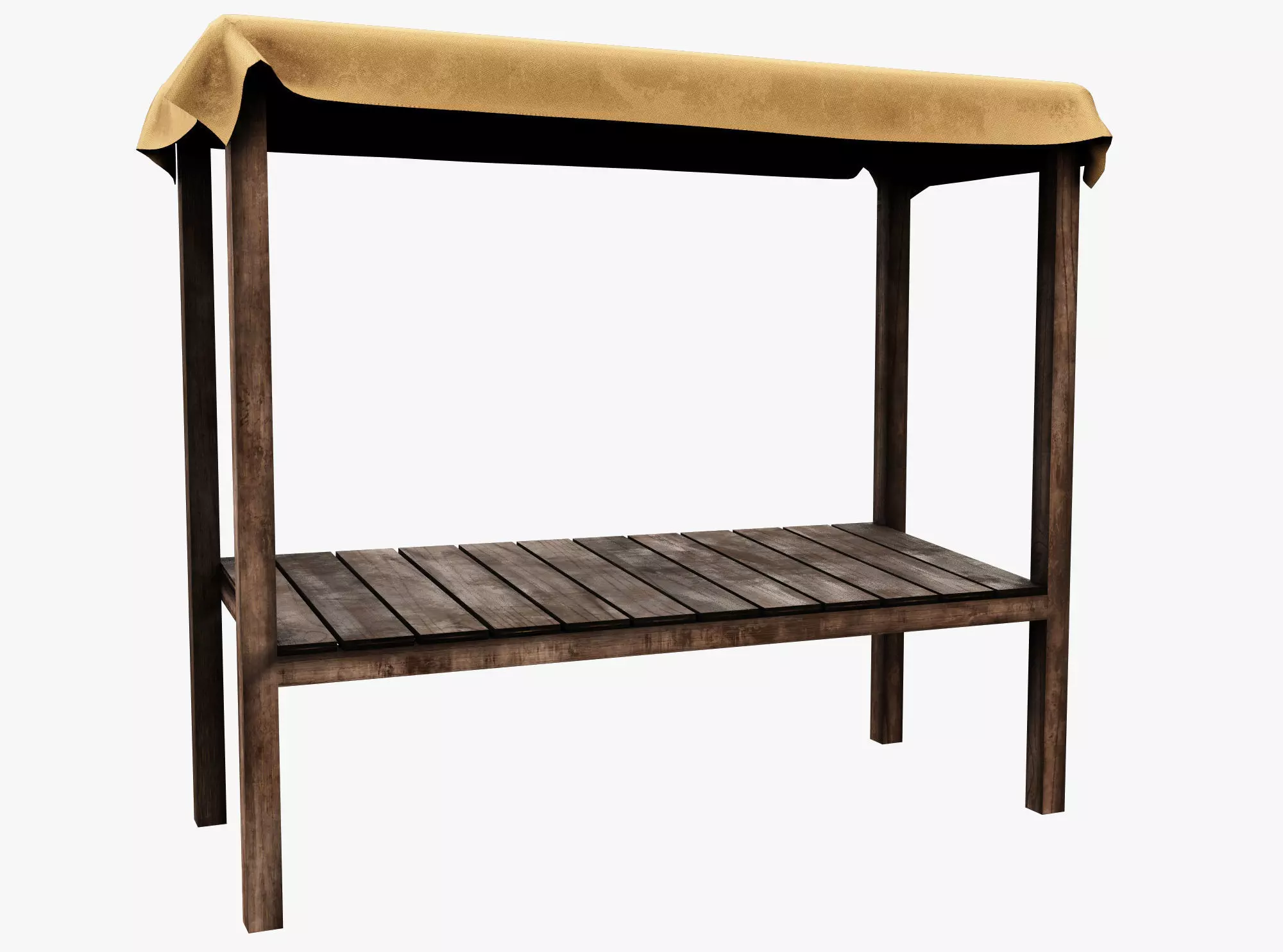 Market Stall Cotton Low-poly 3D model_0