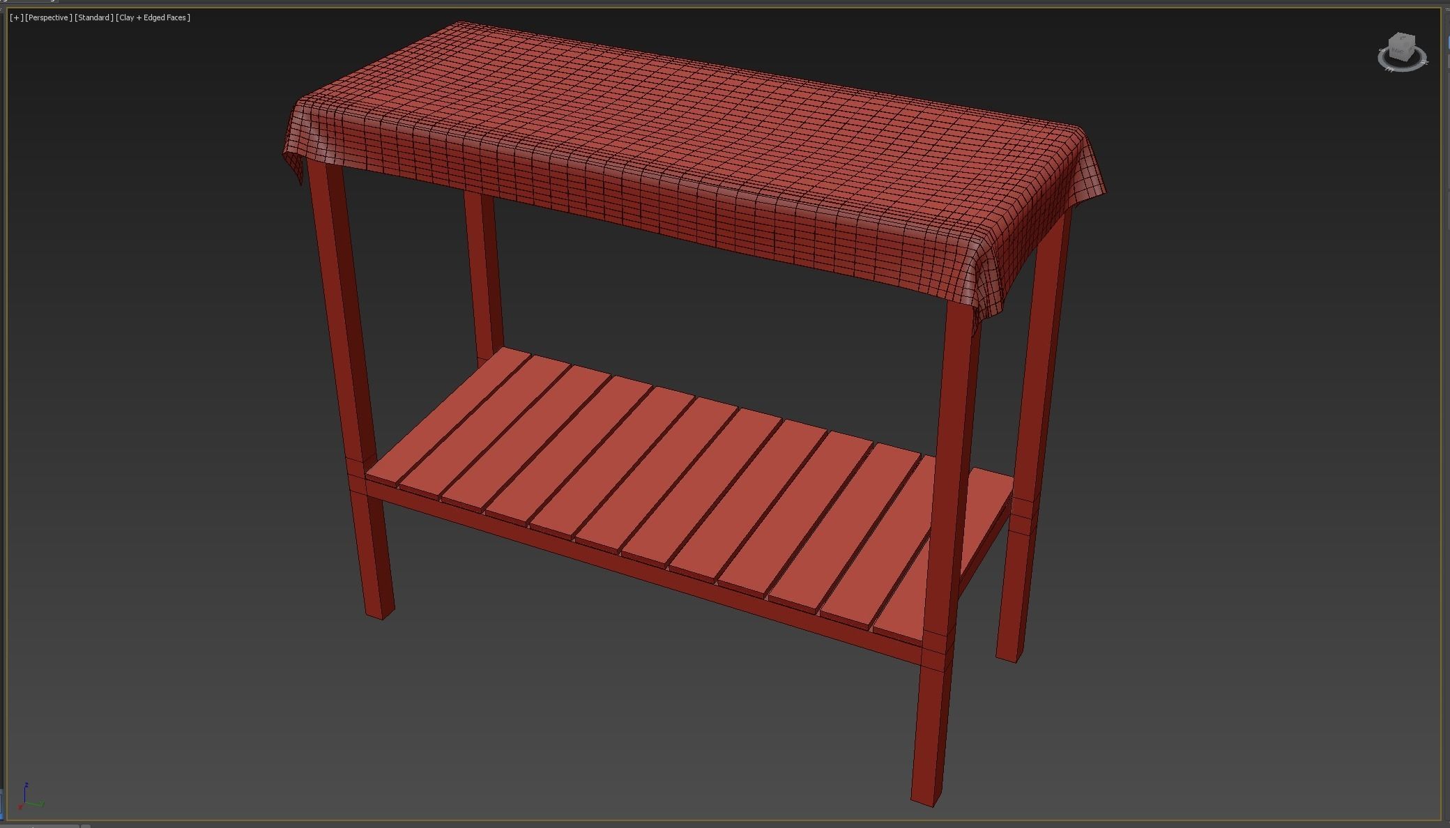 Market Stall Cotton Low-poly 3D model_6