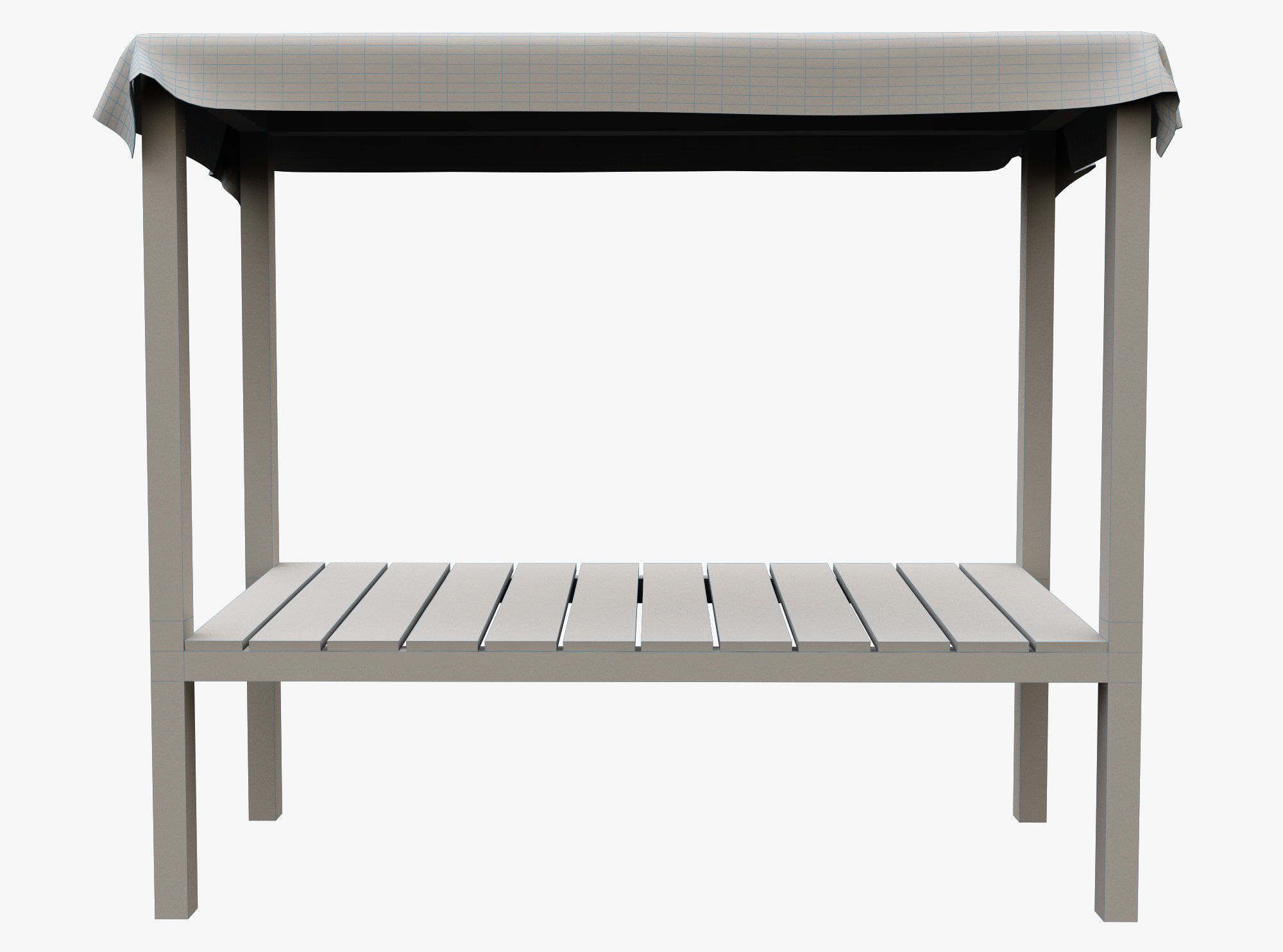 Market Stall Cotton Low-poly 3D model_4