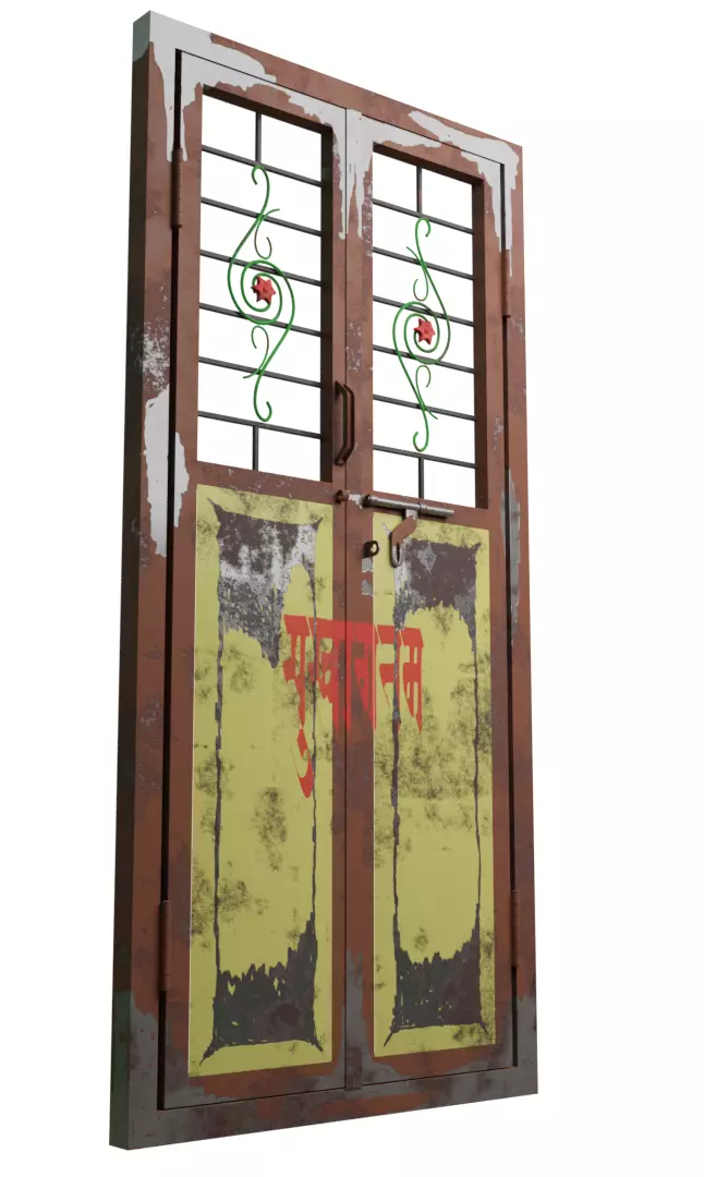 Metal Door Free low-poly 3D model