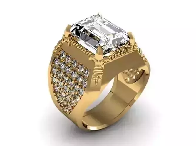 EMERALD STONE MEN RING