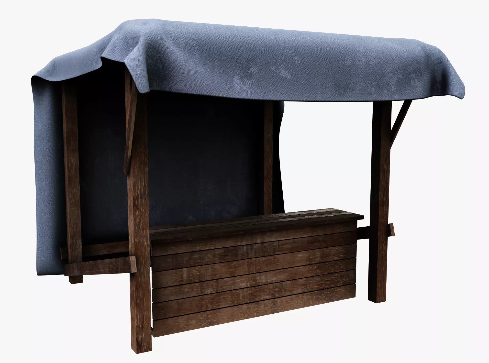 Market Stall Cotton Low-poly 3D model