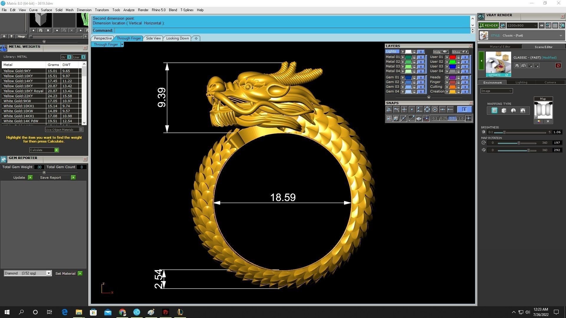 Dragon Ring Jewelry 3D Model for Men 3619 3D print model_2