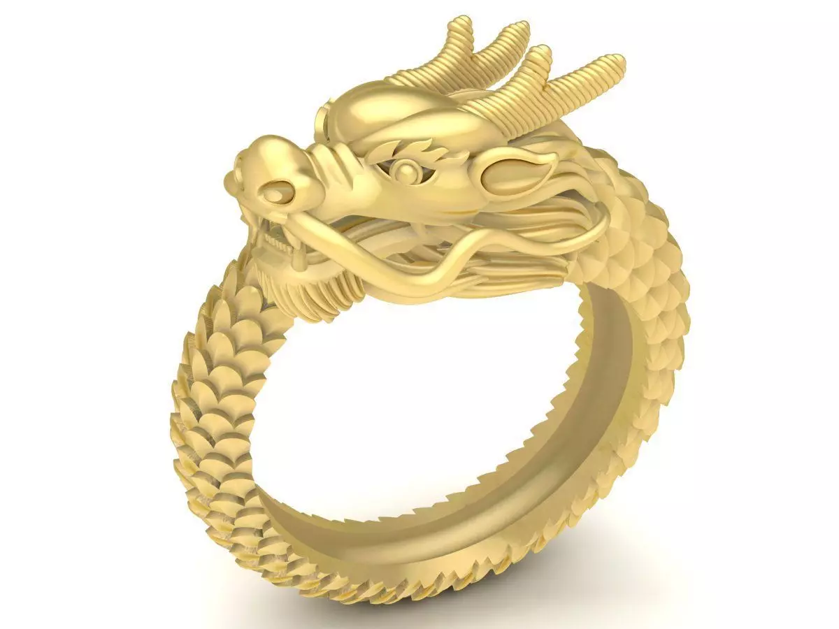 Dragon Ring Jewelry 3D Model for Men 3619 3D print model_0