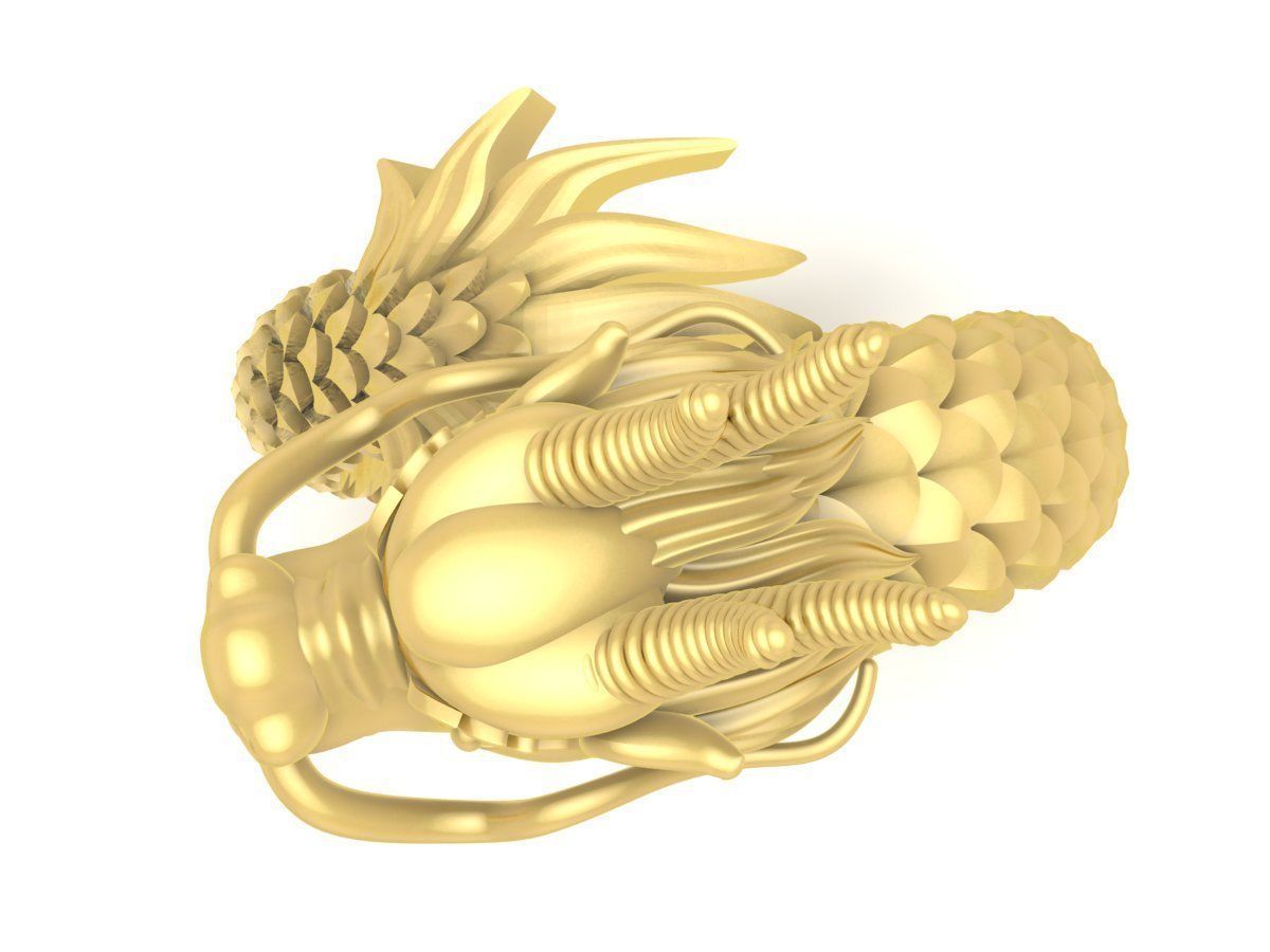 Dragon Ring Jewelry 3D Model for Men 3619 3D print model_1