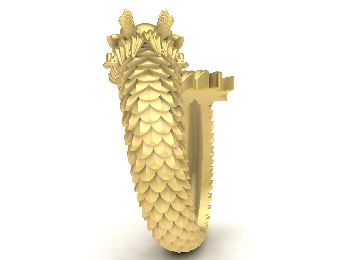 Dragon Ring Jewelry 3D Model for Men 3619 3D print model_5