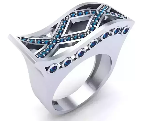 Wave jewelry ring 3D print model