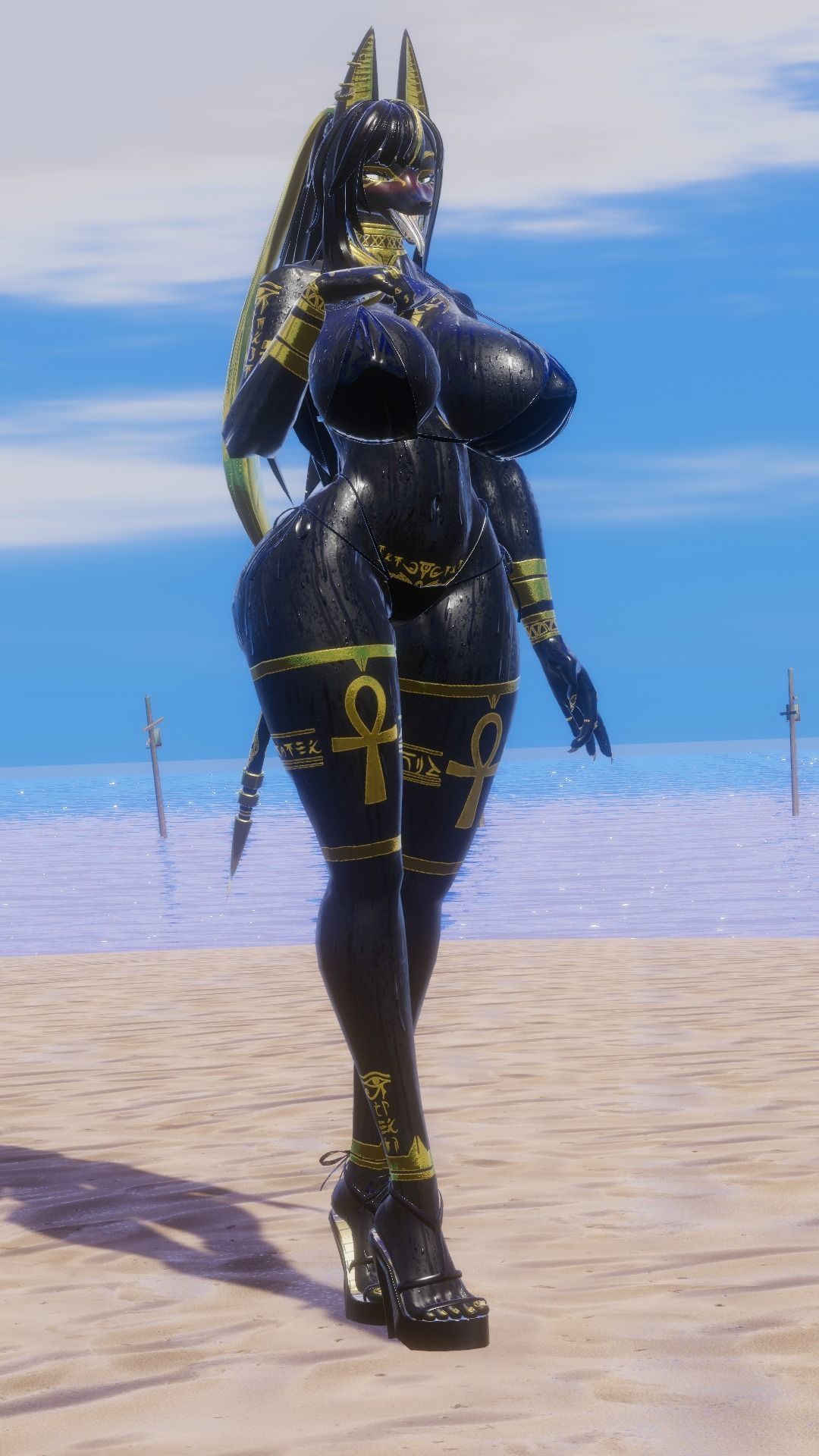 NEW FREE UPDATE - VRChat Avatar - Summertime Anubis Low-poly 3D model_7