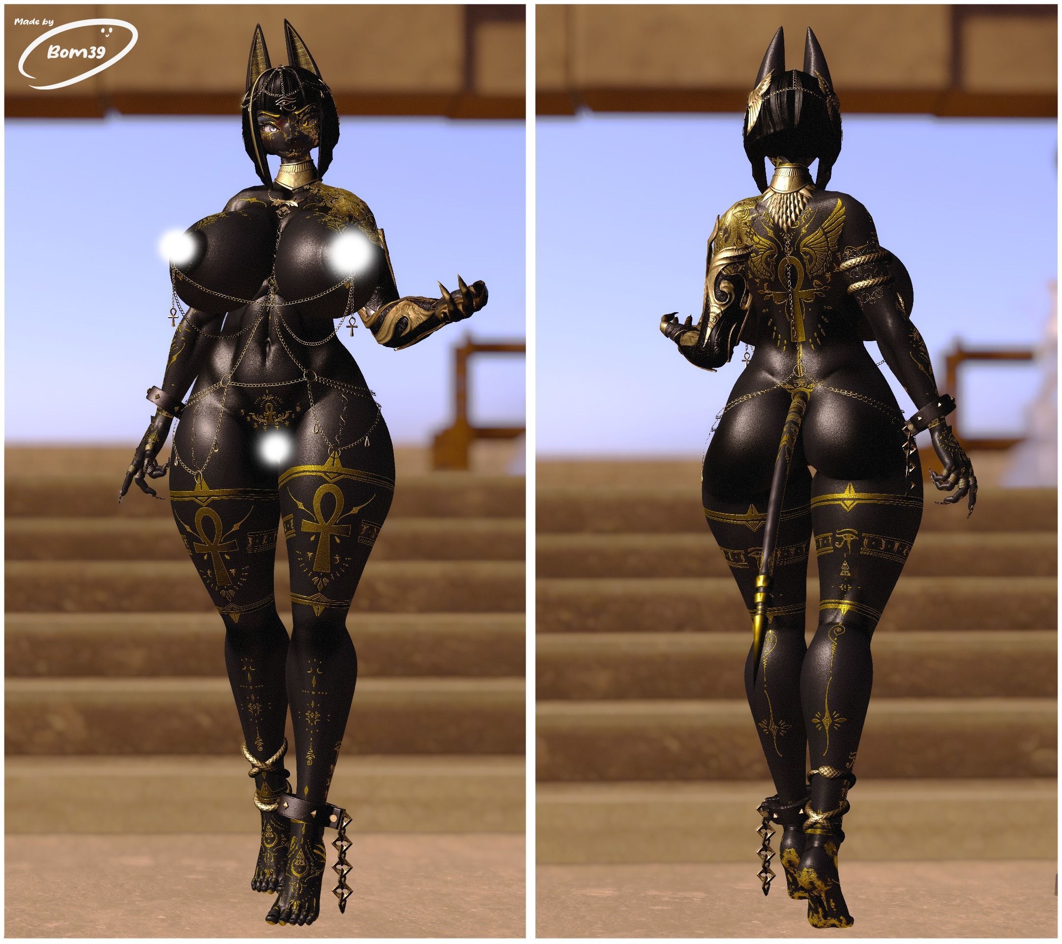 NEW FREE UPDATE - VRChat Avatar - Summertime Anubis Low-poly 3D model_4