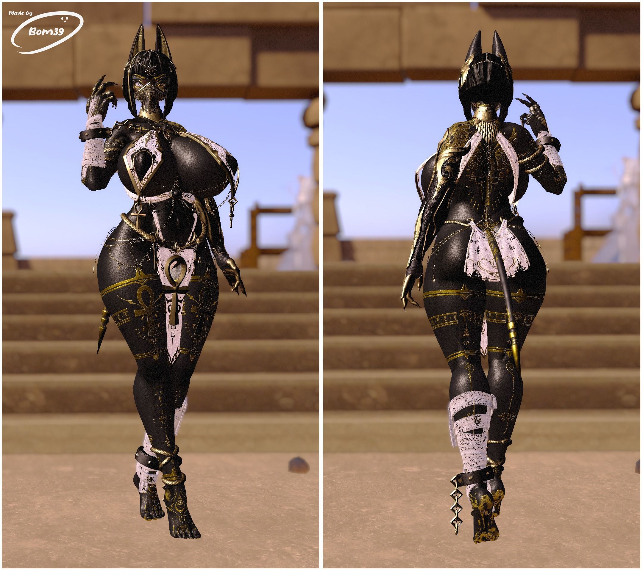 NEW FREE UPDATE - VRChat Avatar - Summertime Anubis Low-poly 3D model_3