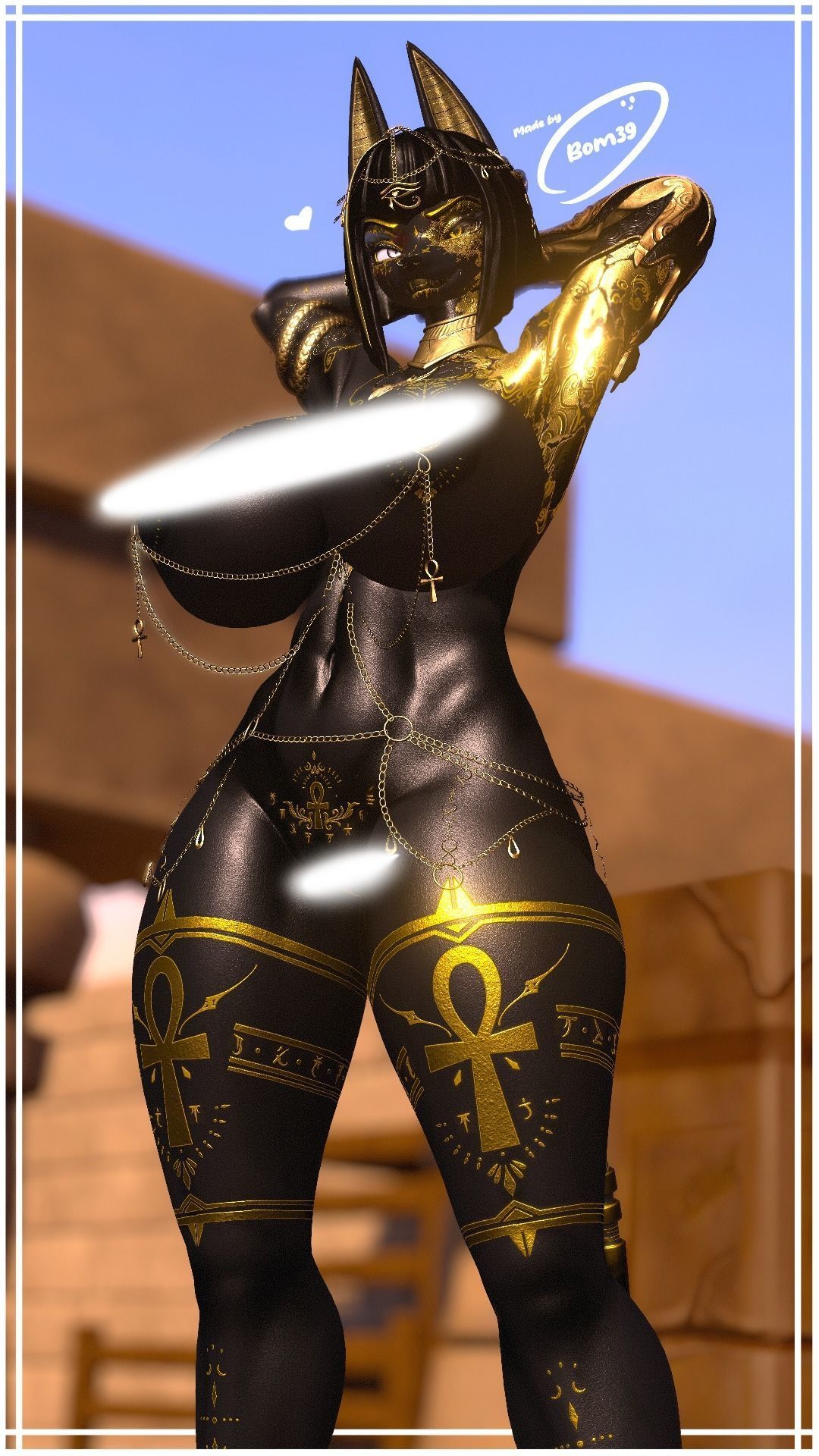 NEW FREE UPDATE - VRChat Avatar - Summertime Anubis Low-poly 3D model_5