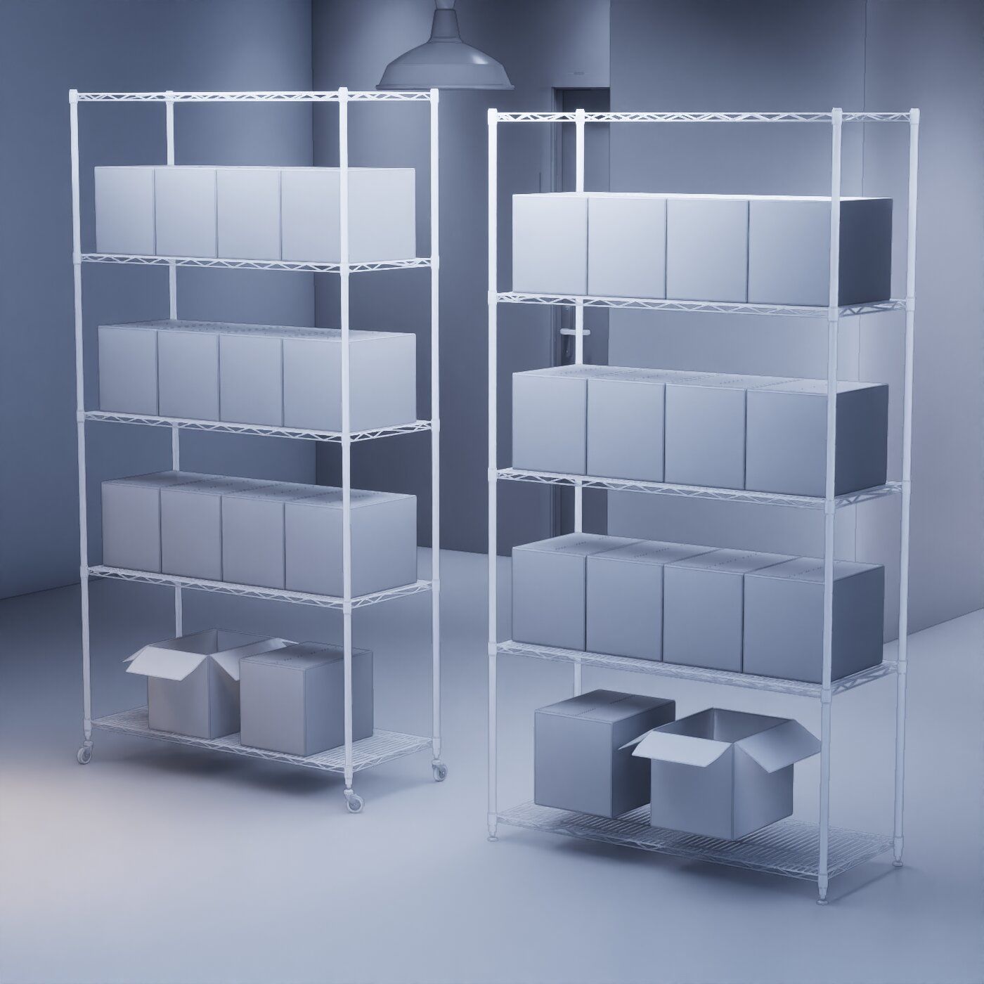Stainless steel shelving system wire shelf 3D model 3D model_13