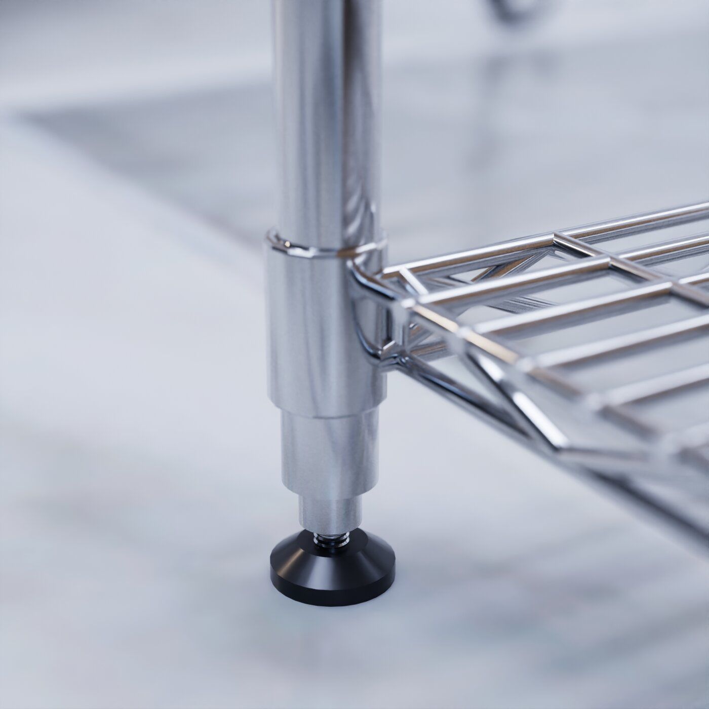 Stainless steel shelving system wire shelf 3D model 3D model_4