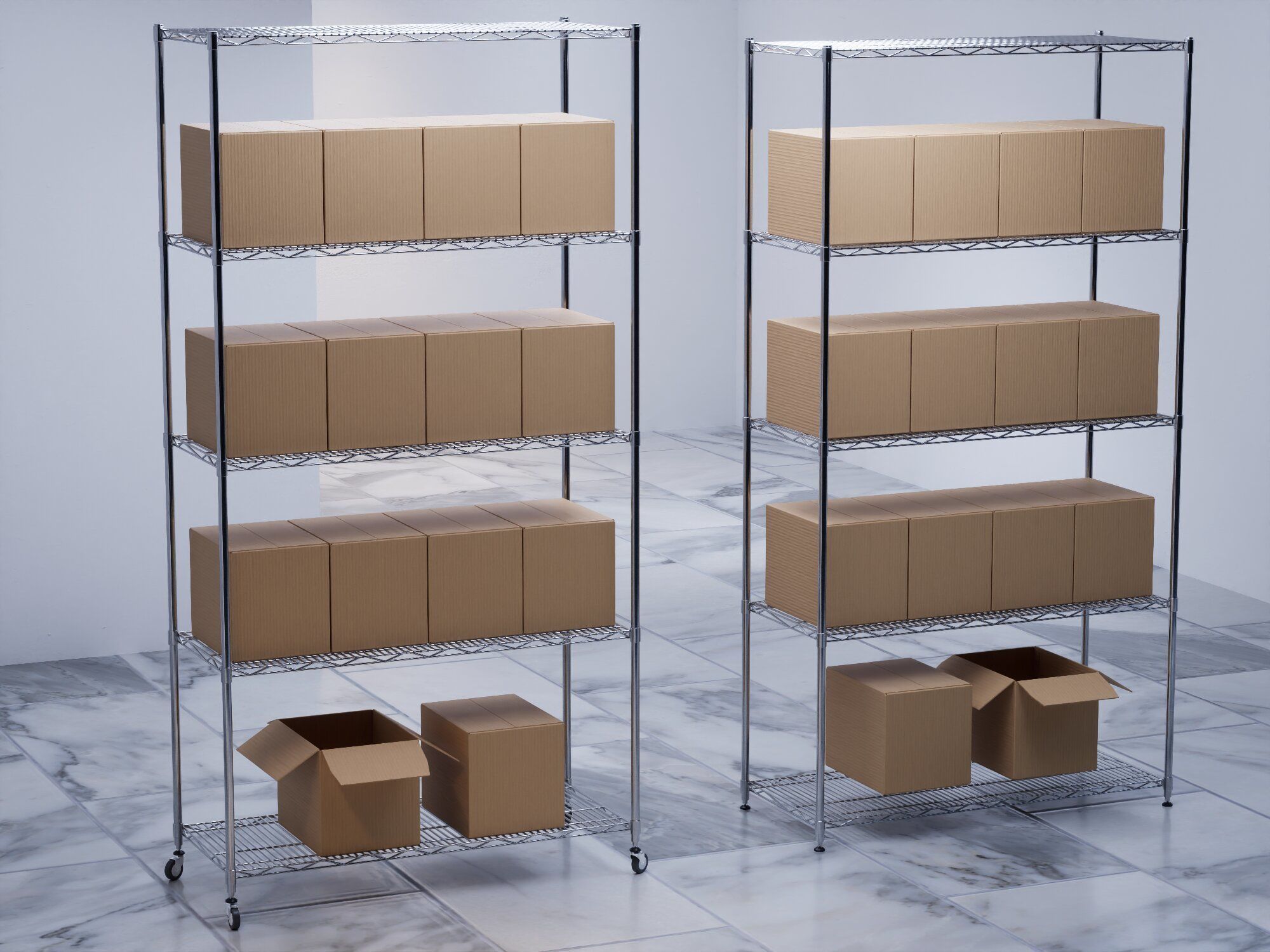 Stainless steel shelving system wire shelf 3D model 3D model_2