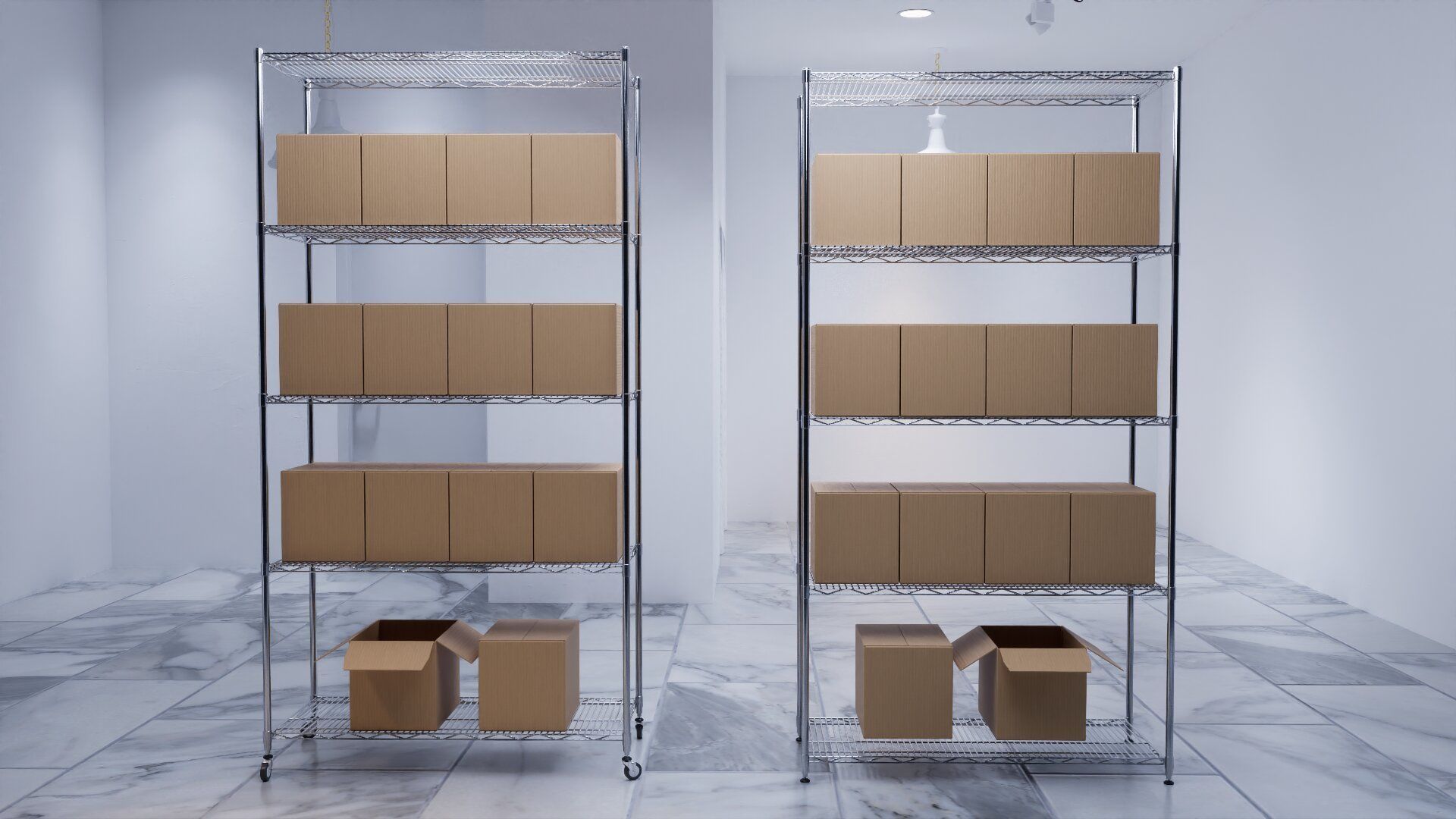 Stainless steel shelving system wire shelf 3D model 3D model_3