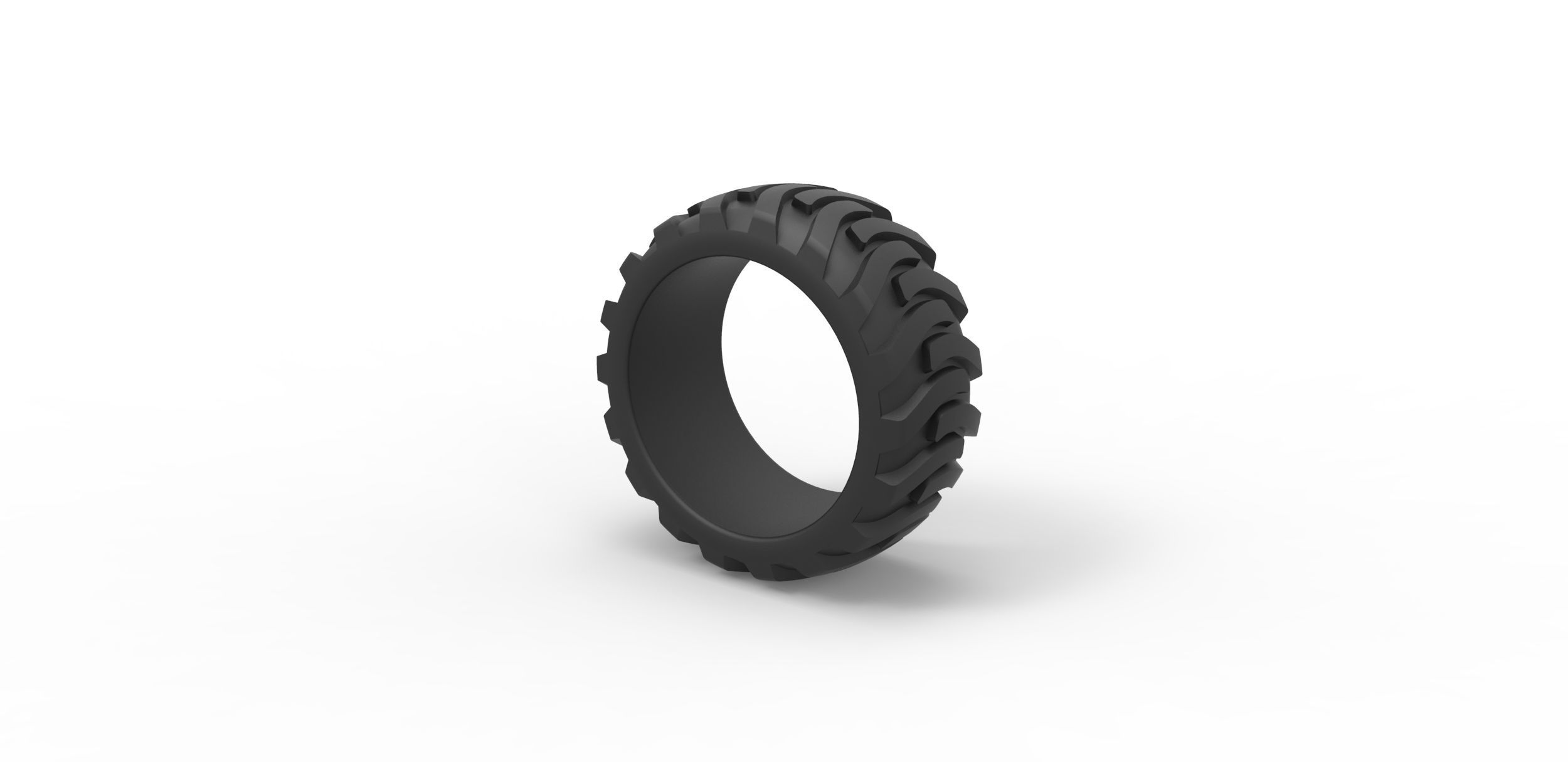 Demolition derby rear tire Scale 1 to 25 3D print model_6