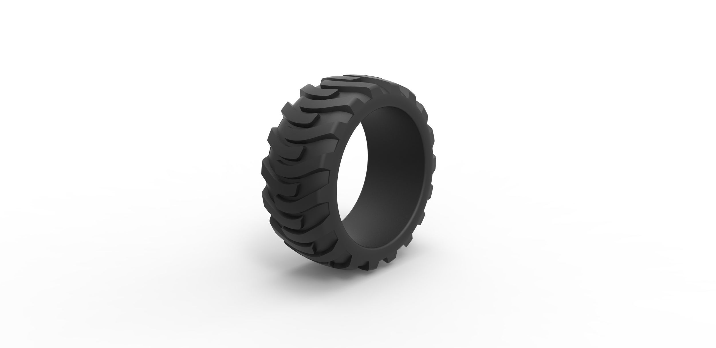 Demolition derby rear tire Scale 1 to 25 3D print model_1
