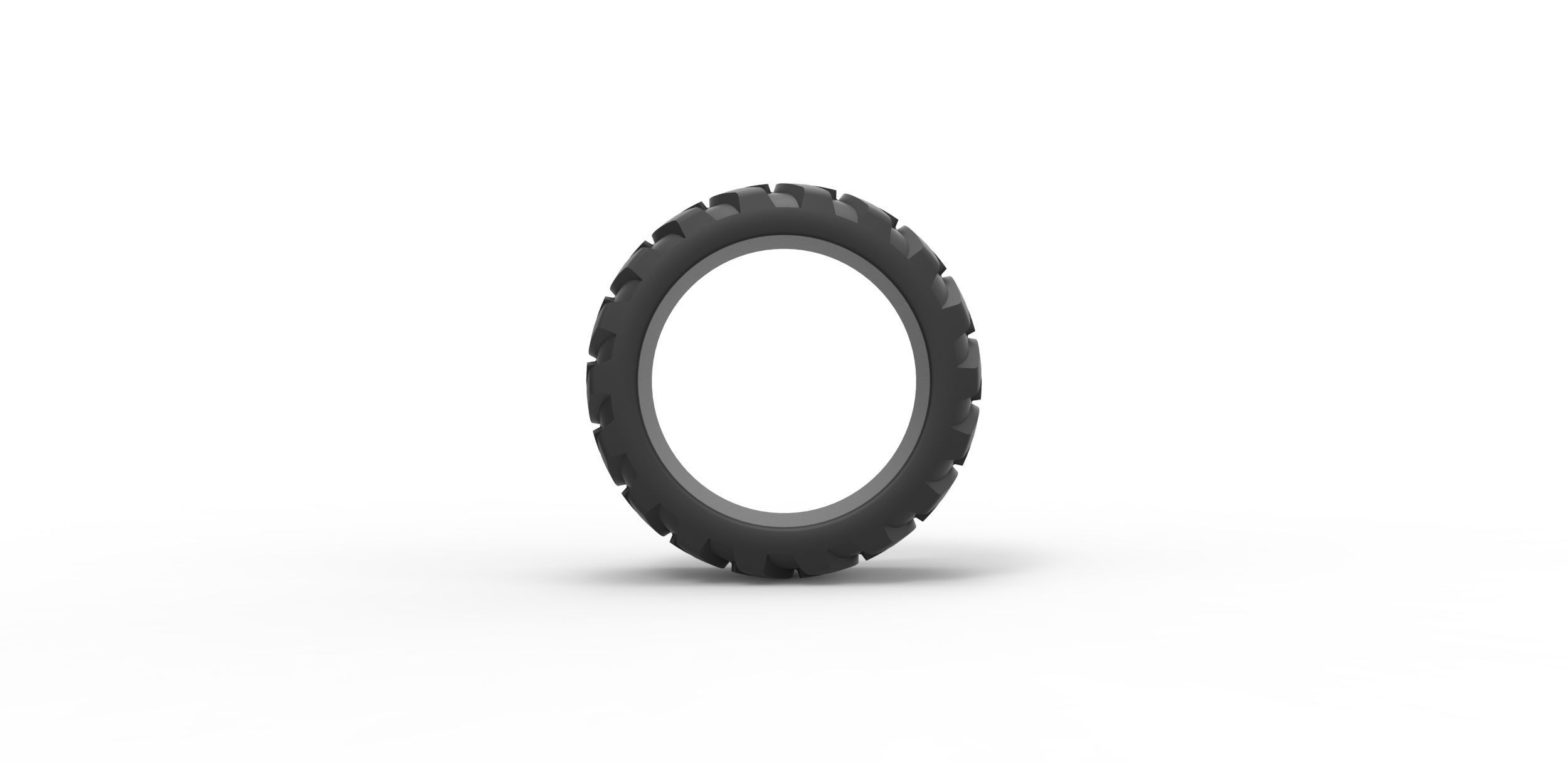 Demolition derby rear tire Scale 1 to 25 3D print model_4