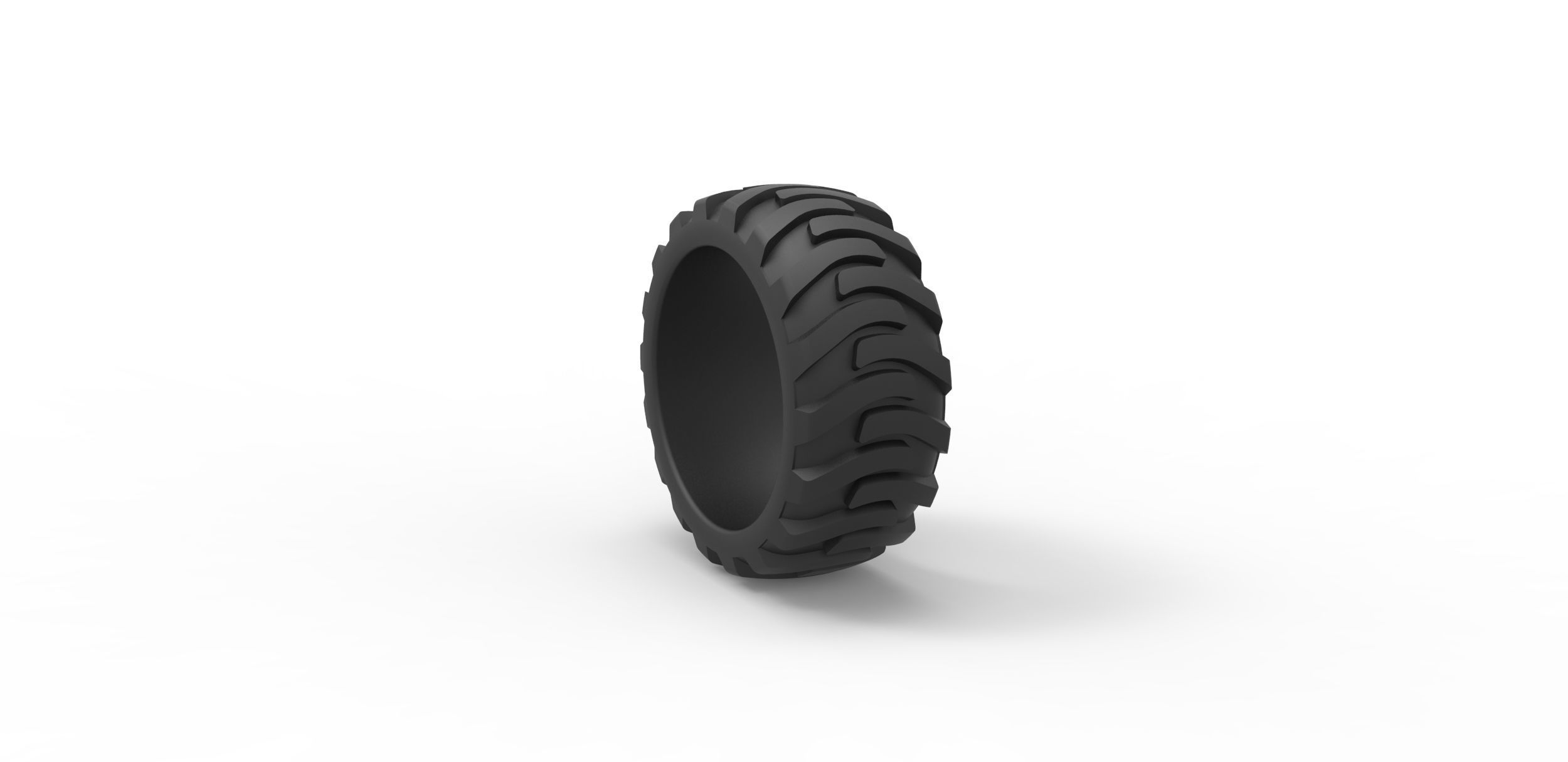 Demolition derby rear tire Scale 1 to 25 3D print model_7