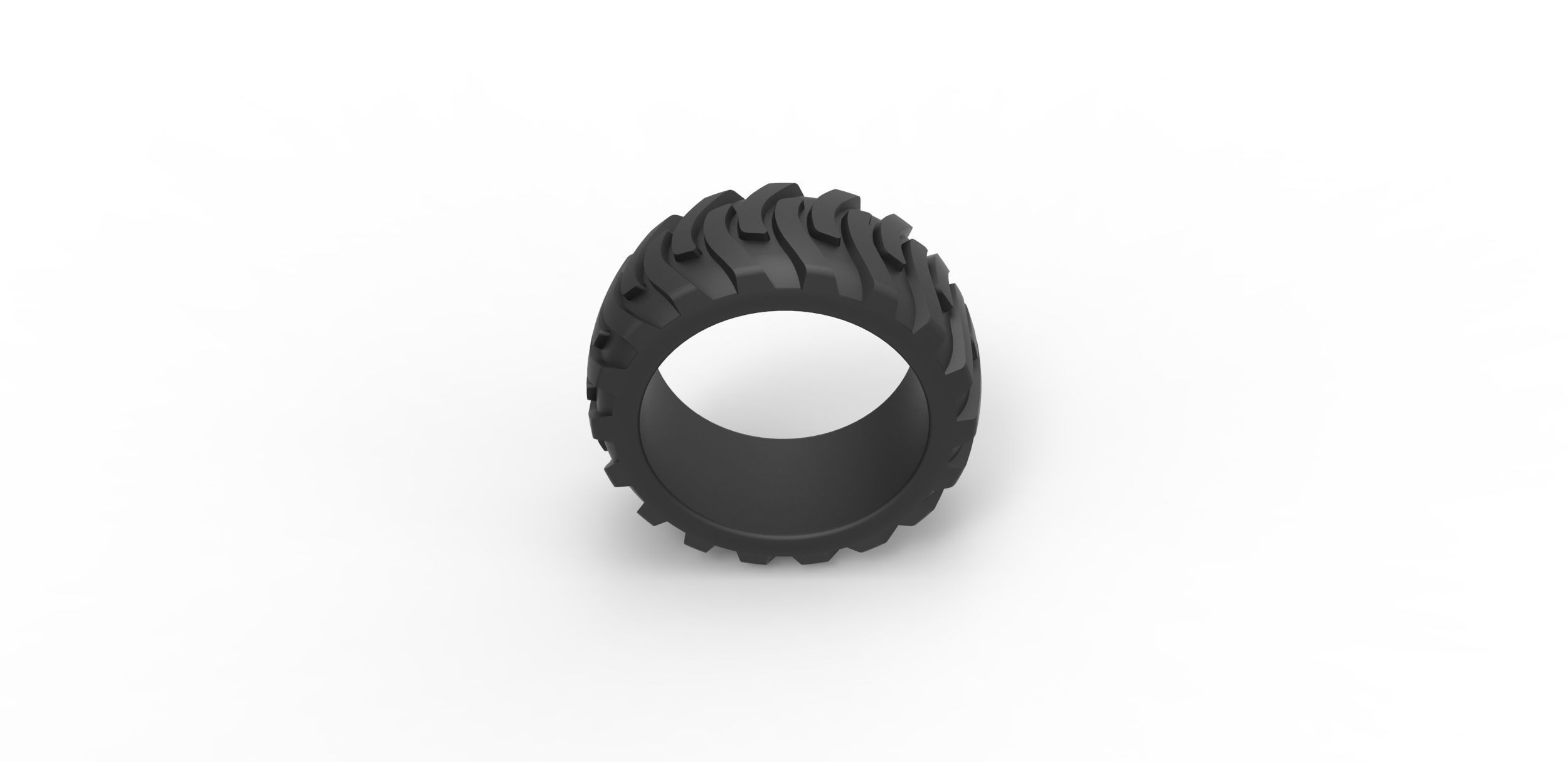 Demolition derby rear tire Scale 1 to 25 3D print model_5