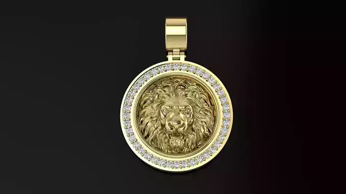 Pendant Lion diamonds